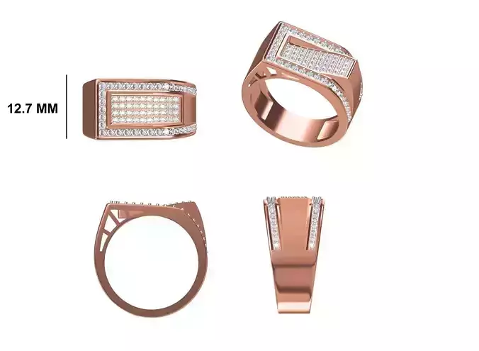 Mens Ring STL OBJ FBX JCD Details 3D print model