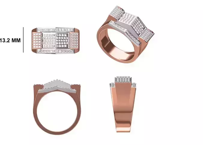 Mens Ring STL OBJ FBX JCD Details 3D print model