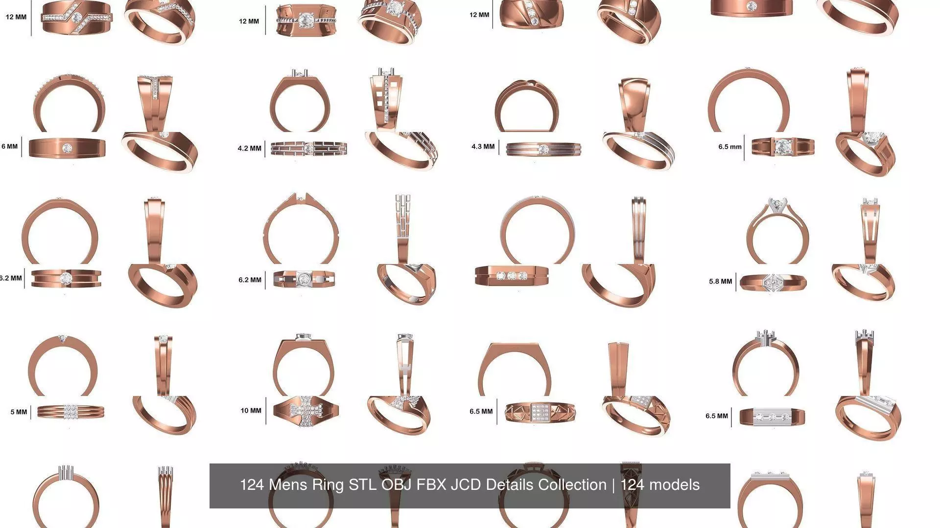 124 Mens Ring STL OBJ FBX JCD Details Collection _0