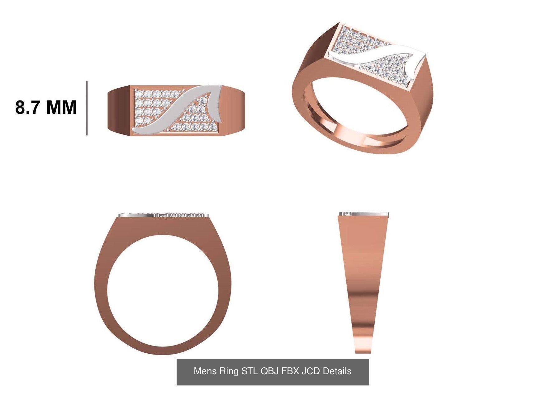 124 Mens Ring STL OBJ FBX JCD Details Collection _52