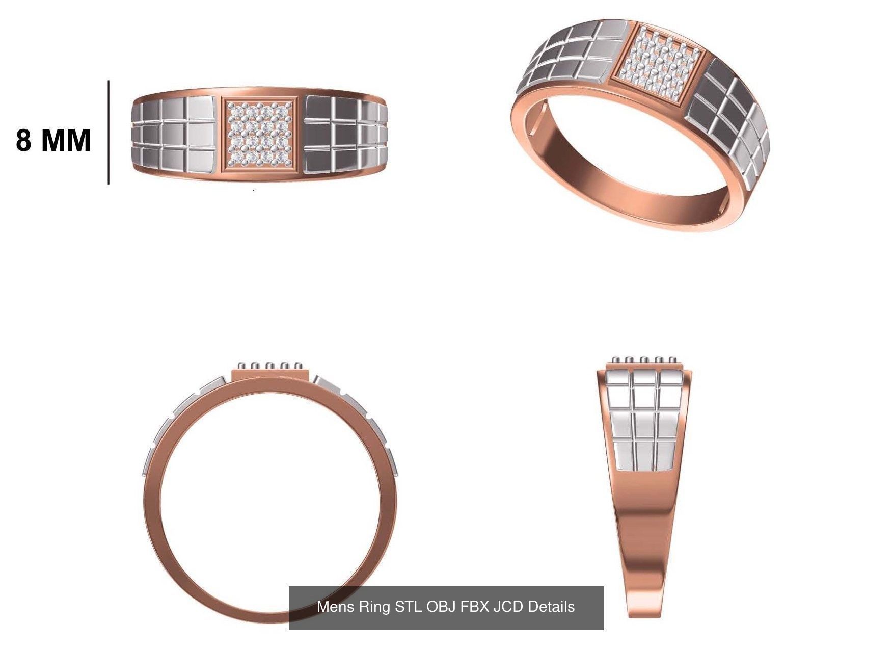 124 Mens Ring STL OBJ FBX JCD Details Collection _43