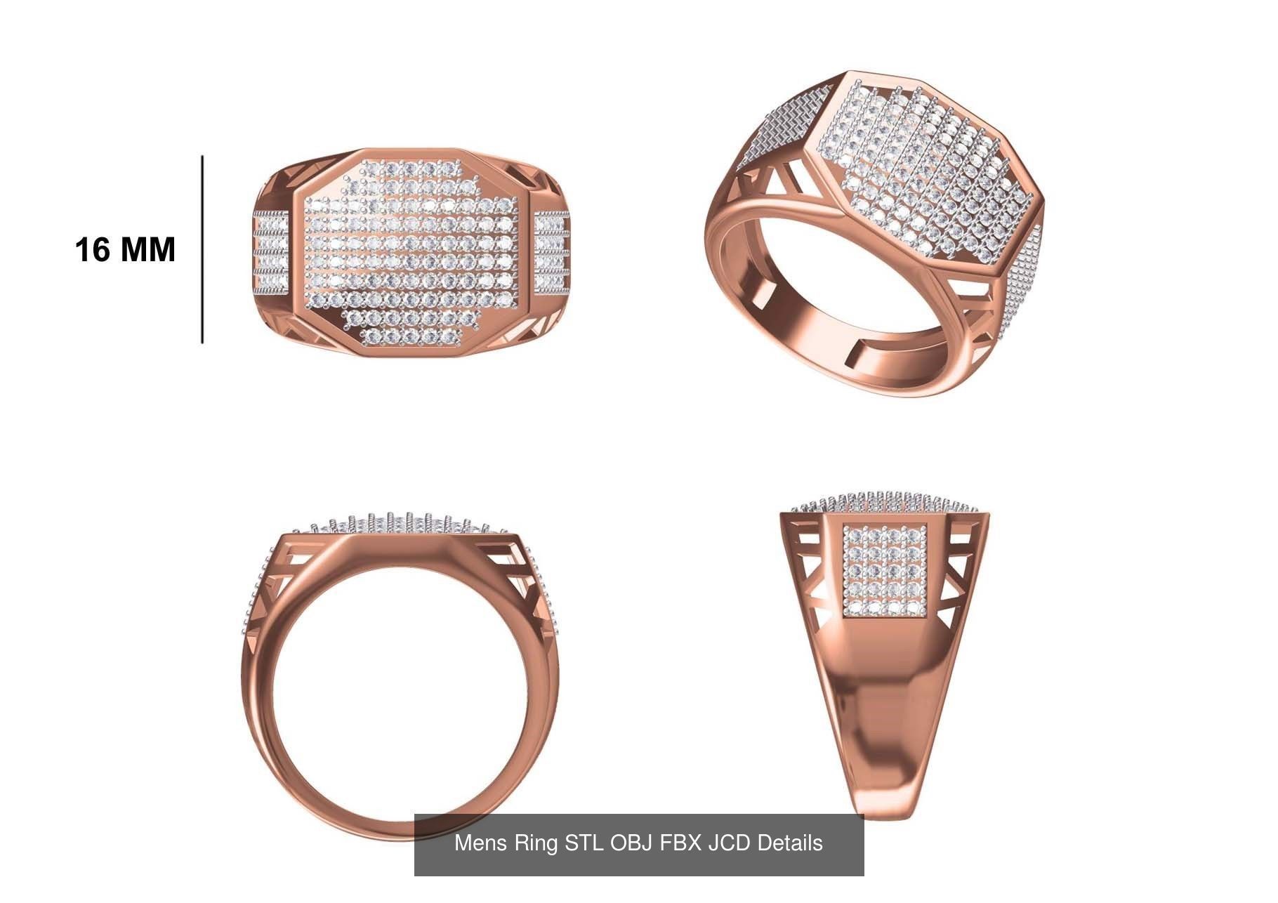 124 Mens Ring STL OBJ FBX JCD Details Collection _134