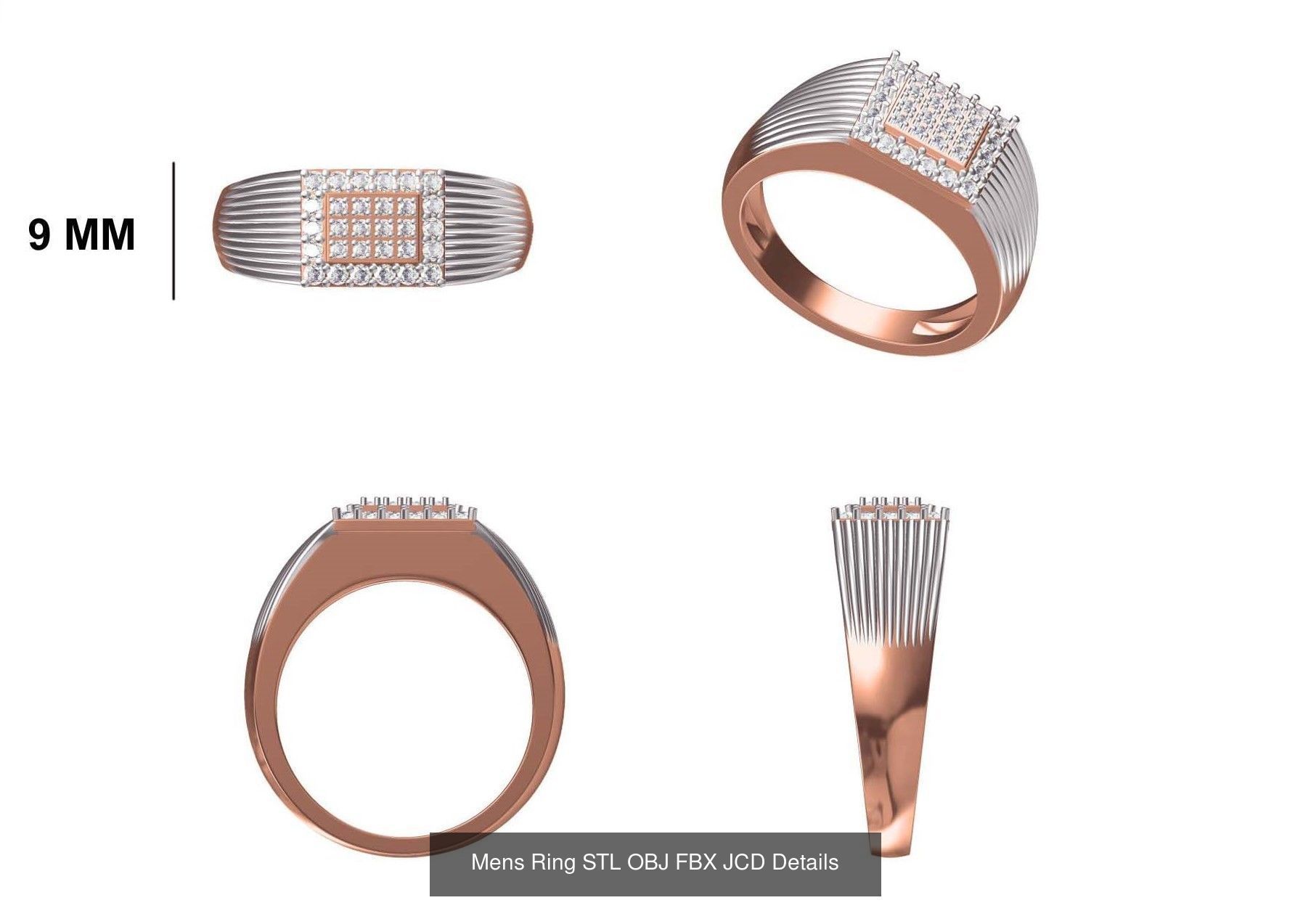 124 Mens Ring STL OBJ FBX JCD Details Collection _68