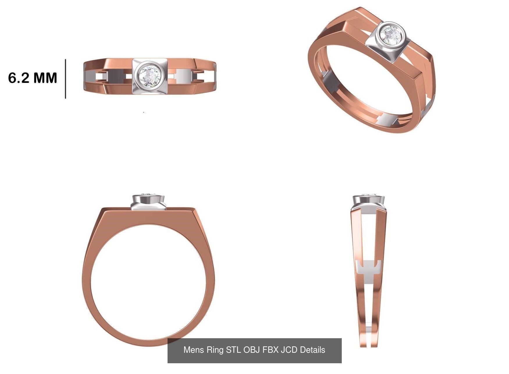 124 Mens Ring STL OBJ FBX JCD Details Collection _24