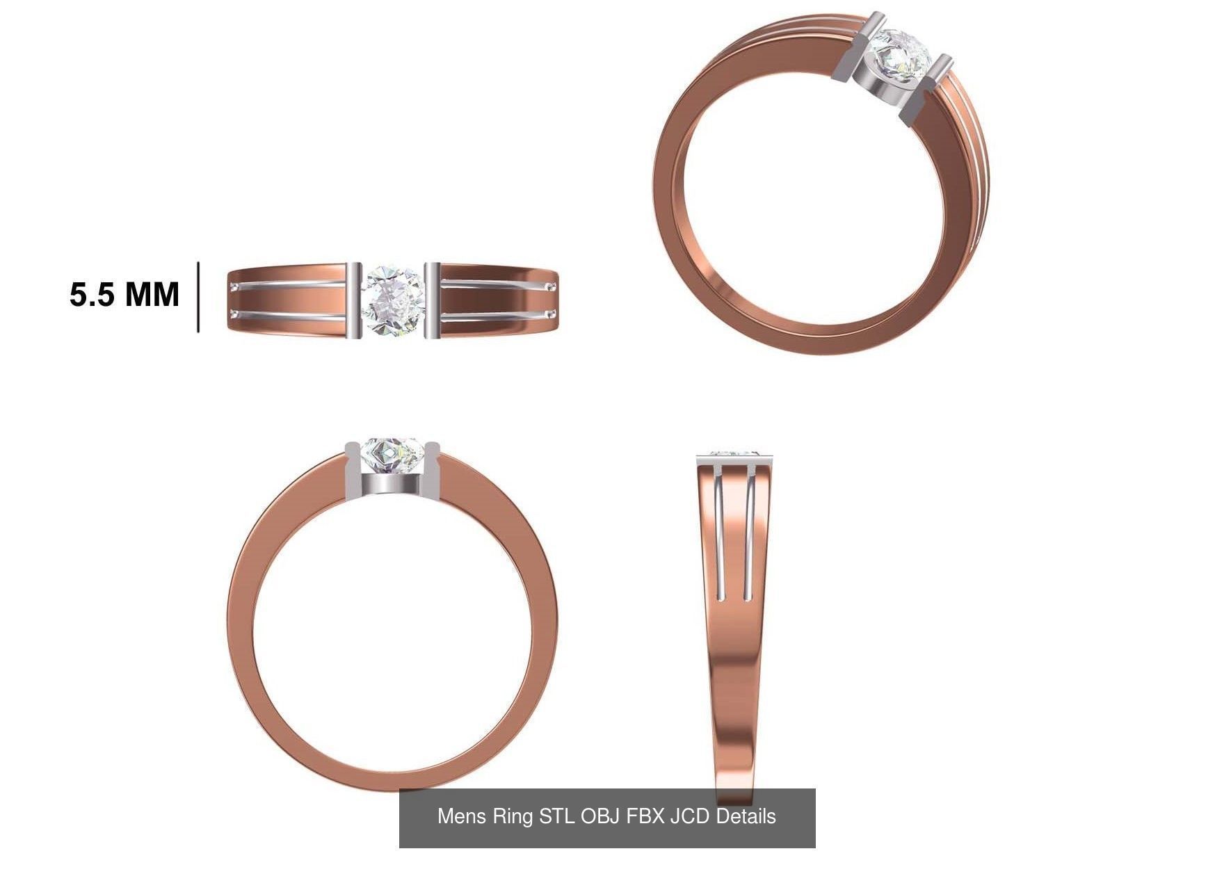 124 Mens Ring STL OBJ FBX JCD Details Collection _91