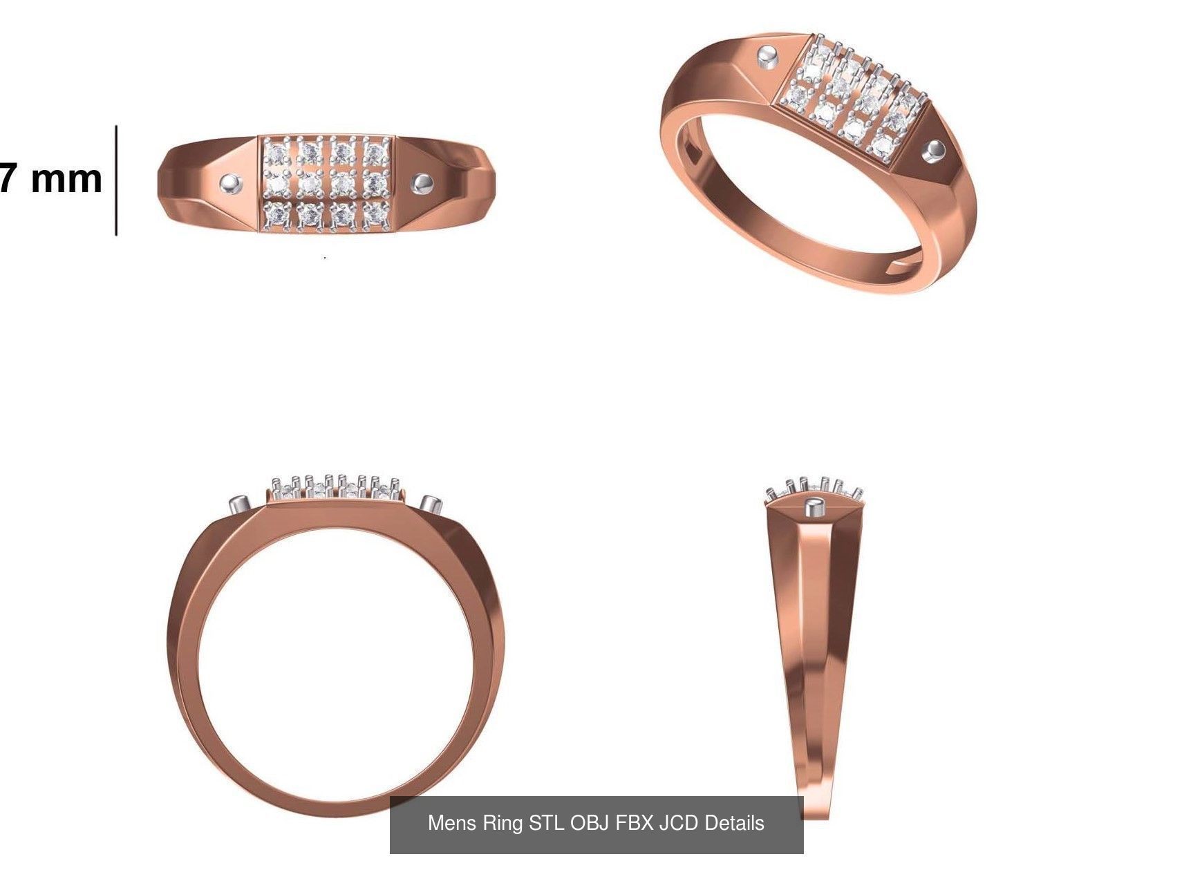 124 Mens Ring STL OBJ FBX JCD Details Collection _42