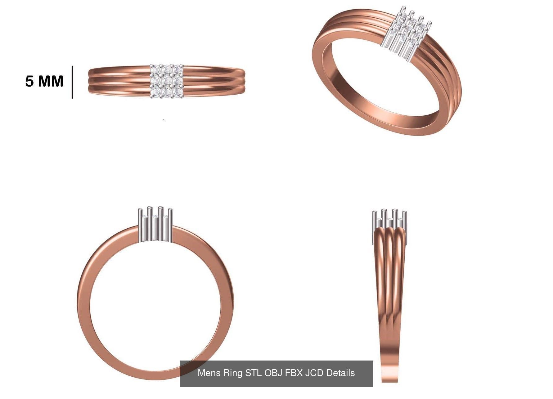 124 Mens Ring STL OBJ FBX JCD Details Collection _27