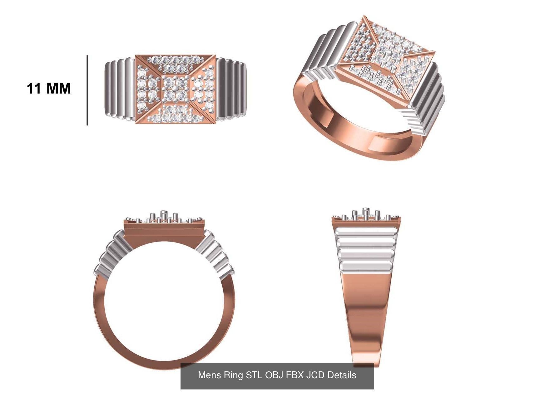 124 Mens Ring STL OBJ FBX JCD Details Collection _109