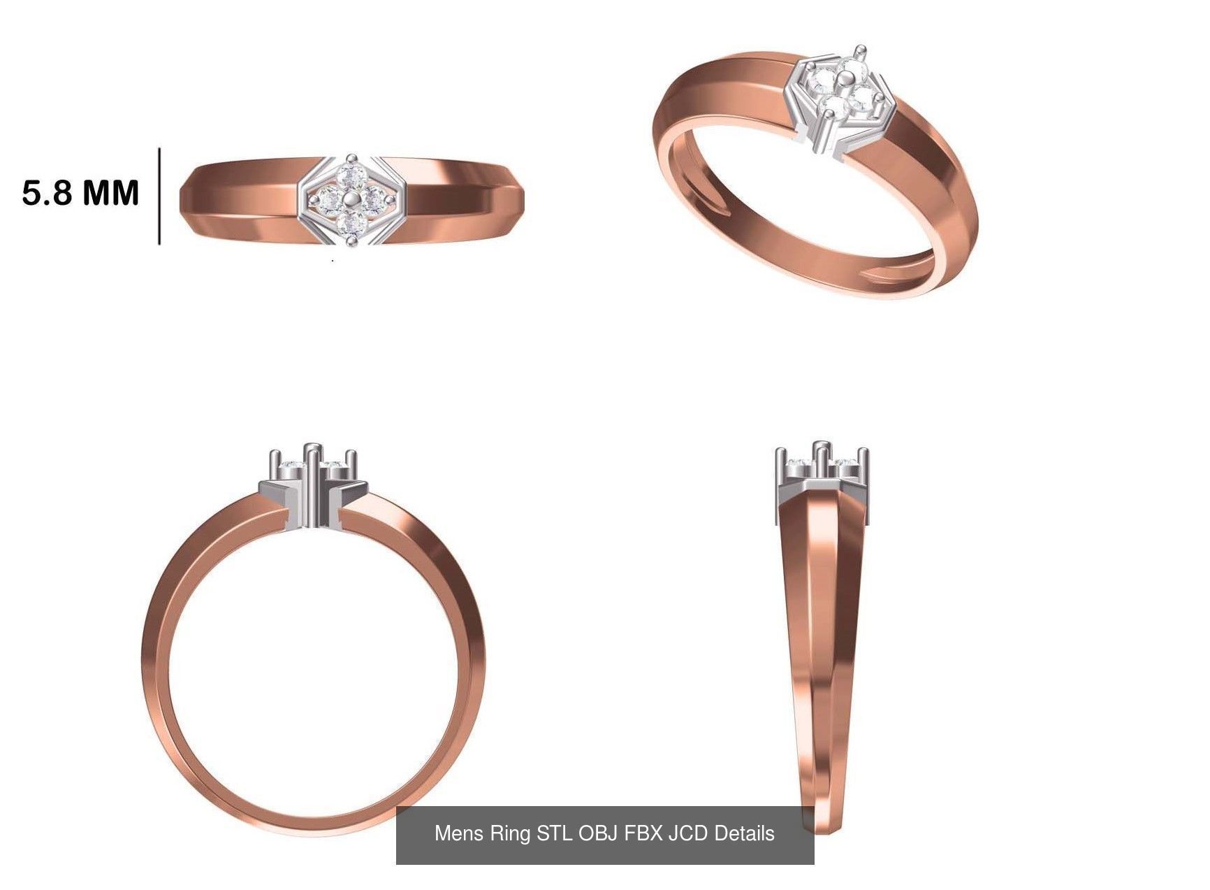 124 Mens Ring STL OBJ FBX JCD Details Collection _26