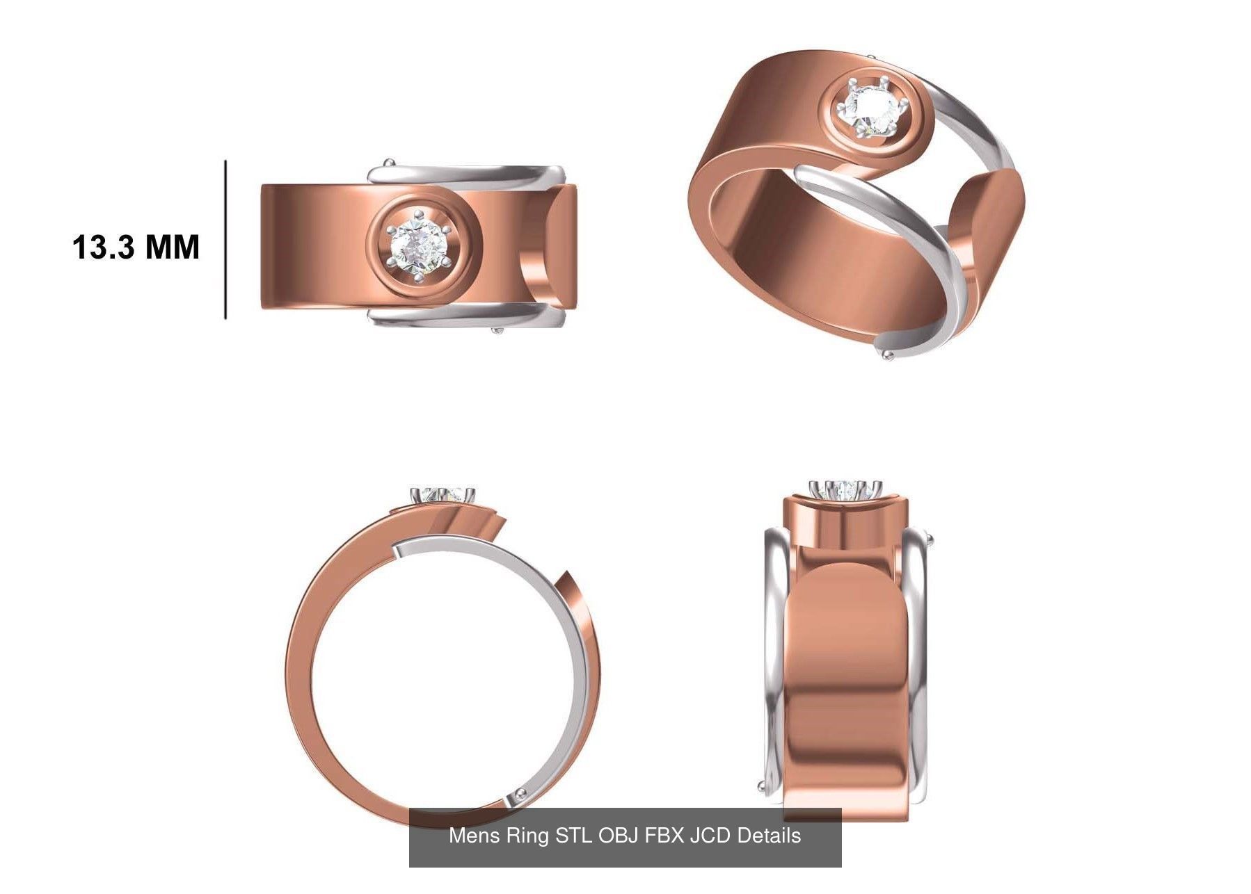 124 Mens Ring STL OBJ FBX JCD Details Collection _126