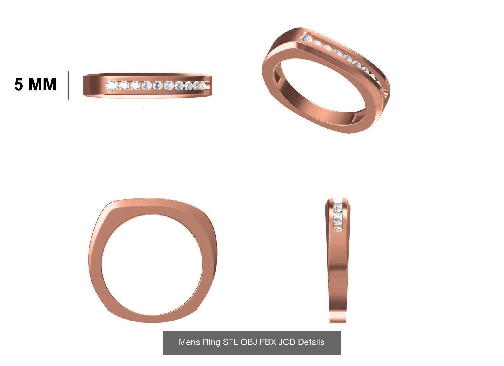 124 Mens Ring STL OBJ FBX JCD Details Collection _46