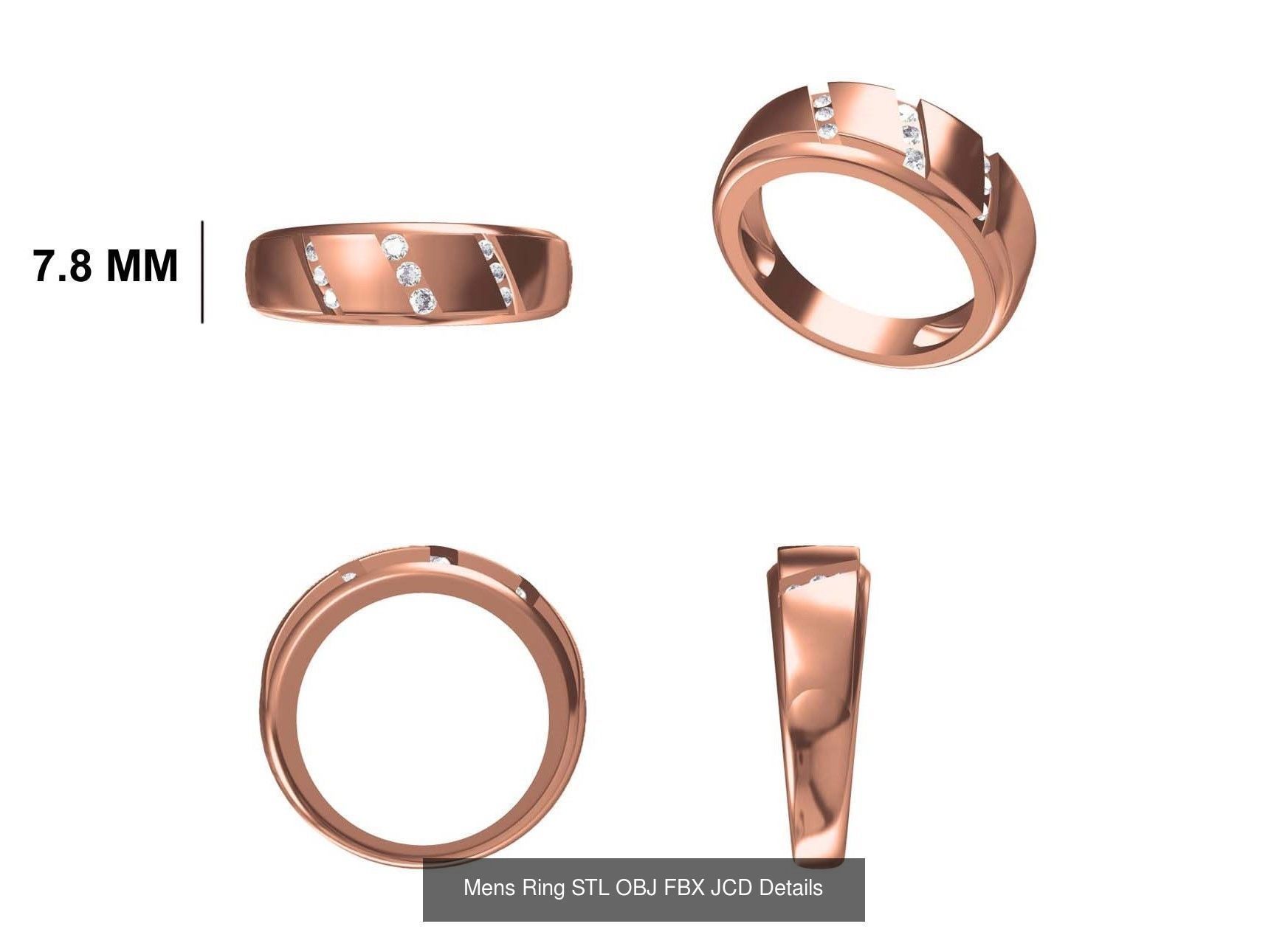 124 Mens Ring STL OBJ FBX JCD Details Collection _51