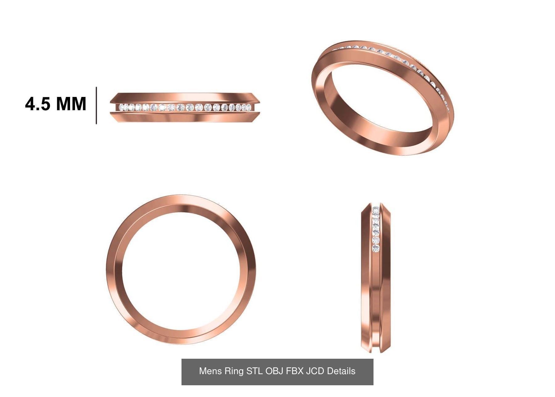 124 Mens Ring STL OBJ FBX JCD Details Collection _49