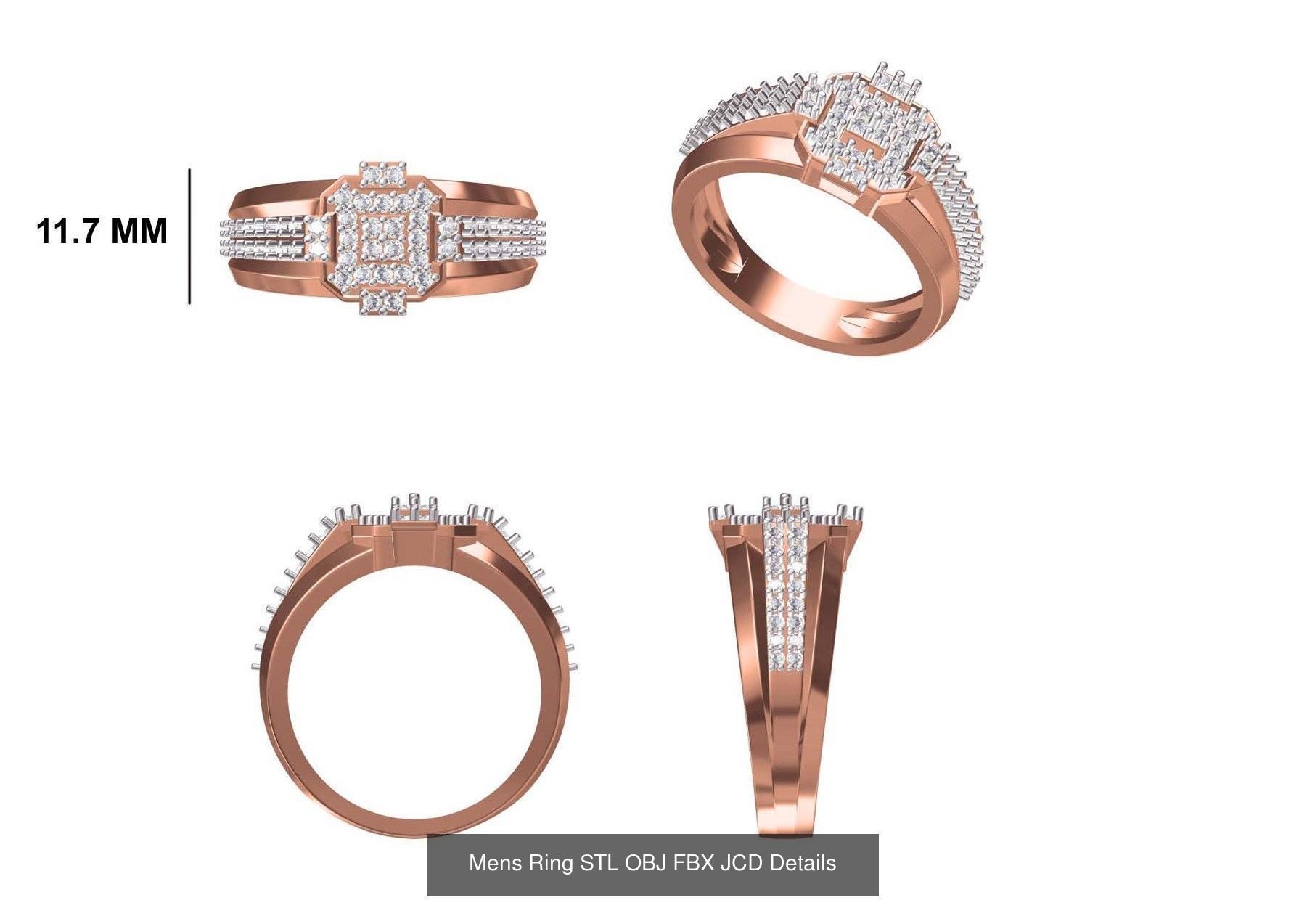 124 Mens Ring STL OBJ FBX JCD Details Collection _97