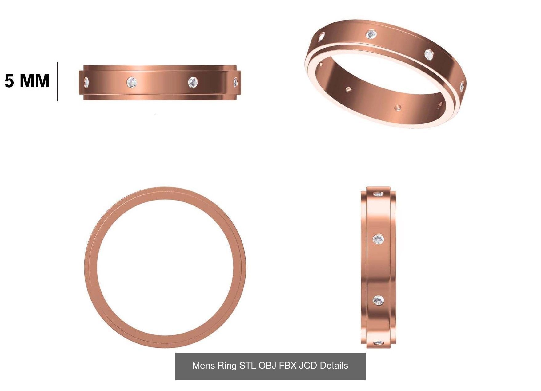 124 Mens Ring STL OBJ FBX JCD Details Collection _59