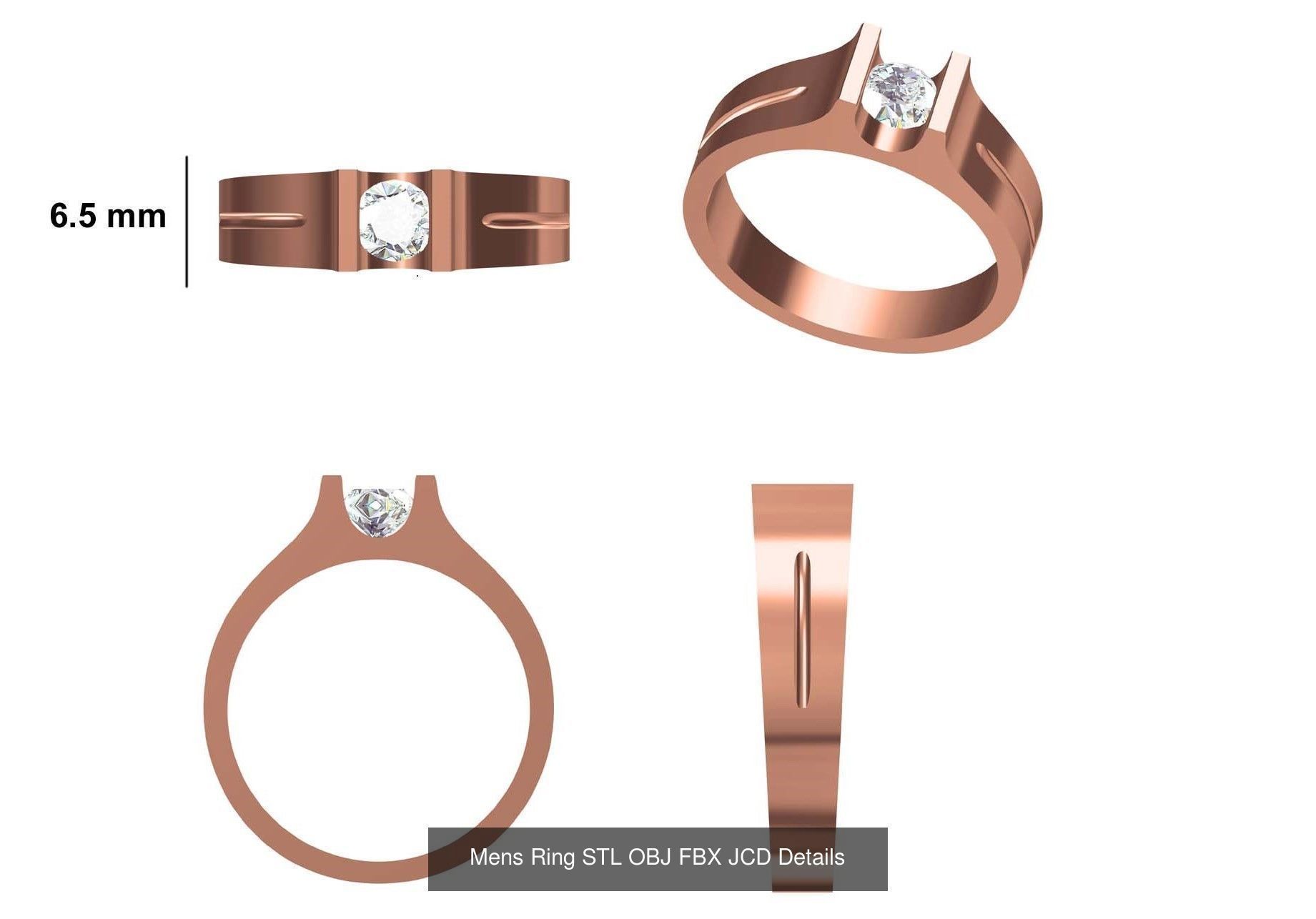 124 Mens Ring STL OBJ FBX JCD Details Collection _127