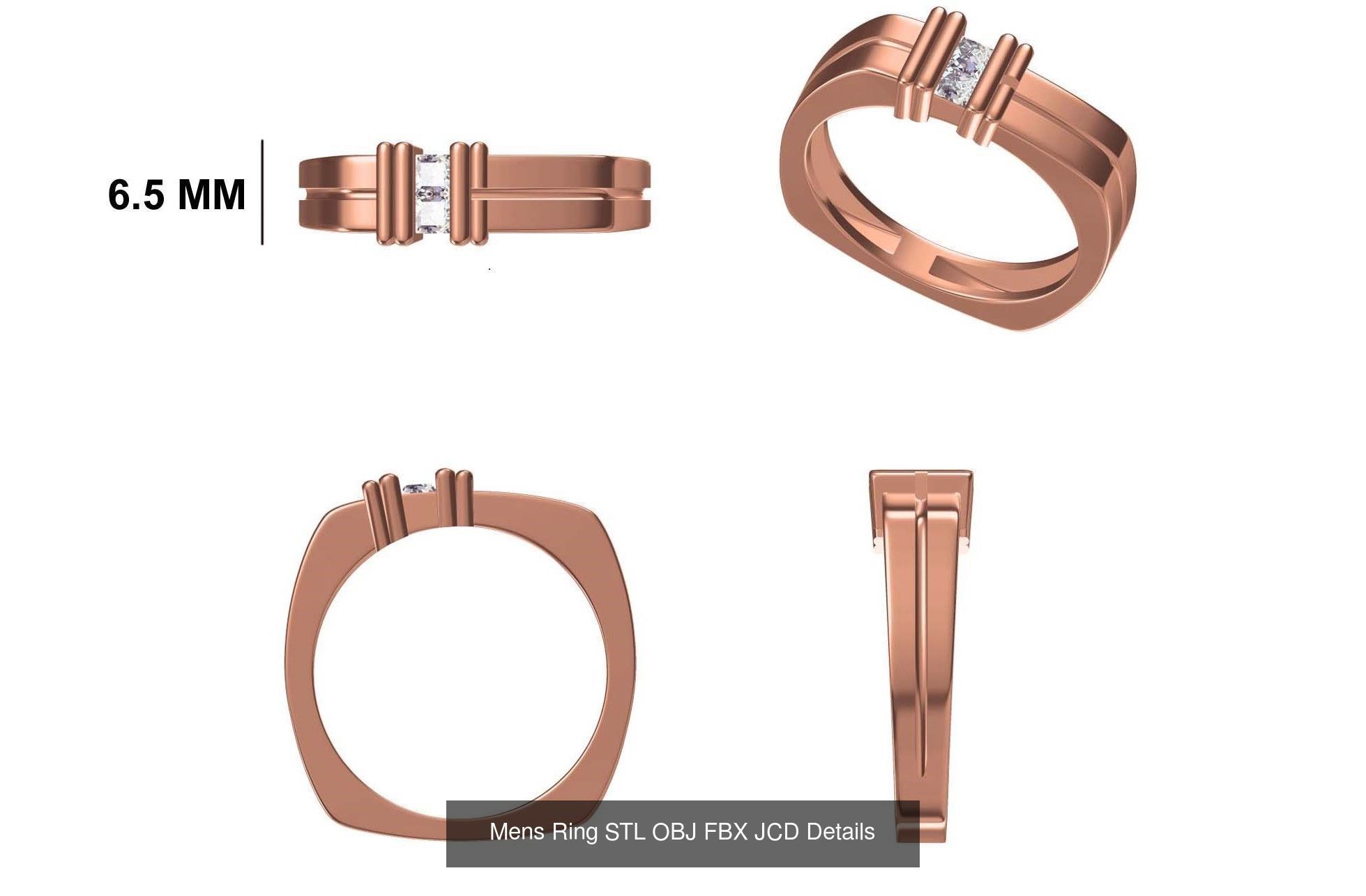 124 Mens Ring STL OBJ FBX JCD Details Collection _40