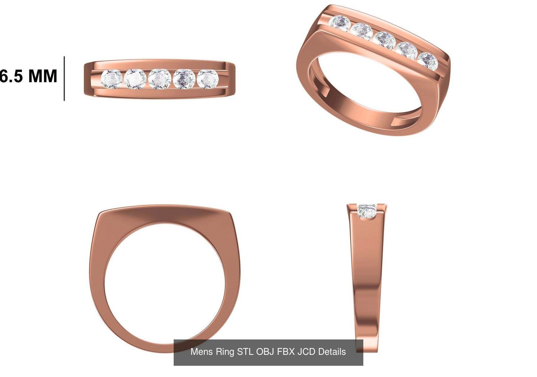 124 Mens Ring STL OBJ FBX JCD Details Collection _38