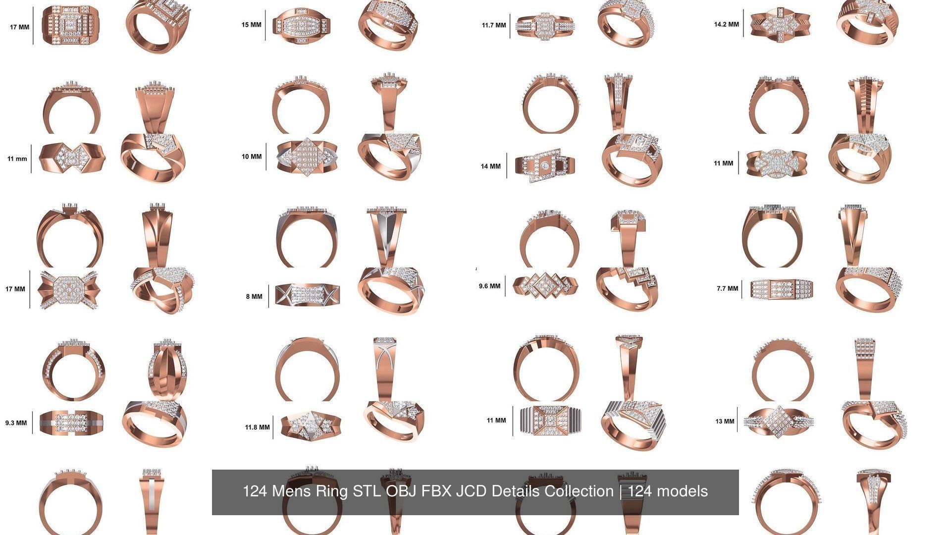 124 Mens Ring STL OBJ FBX JCD Details Collection _10