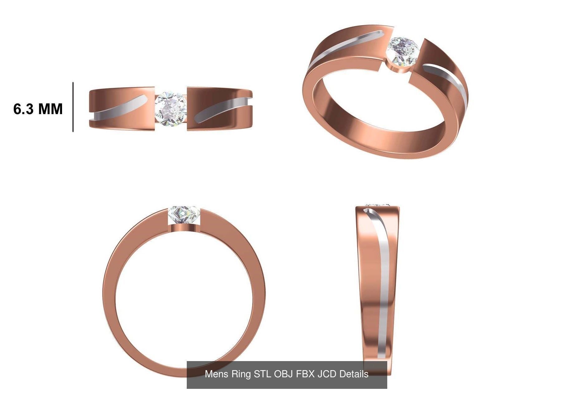 124 Mens Ring STL OBJ FBX JCD Details Collection _89