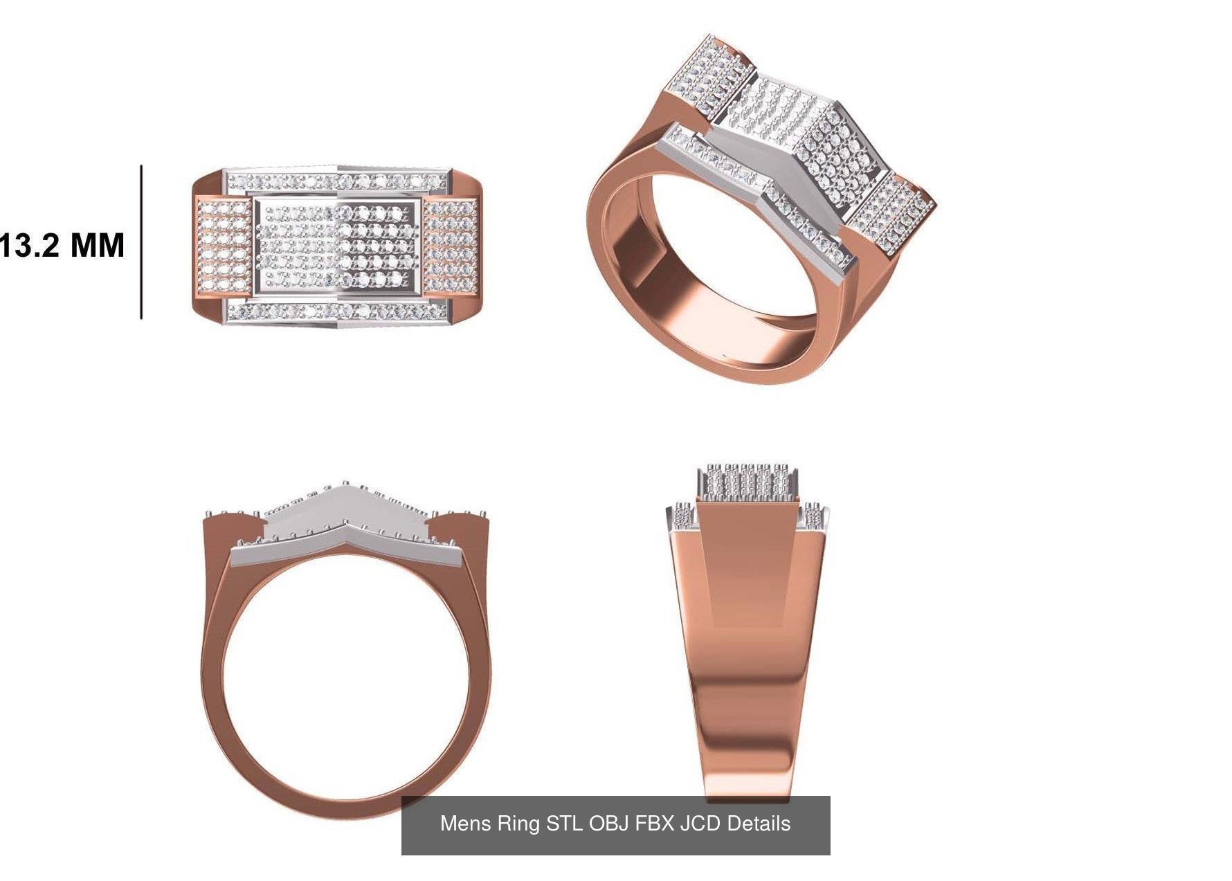 124 Mens Ring STL OBJ FBX JCD Details Collection _138