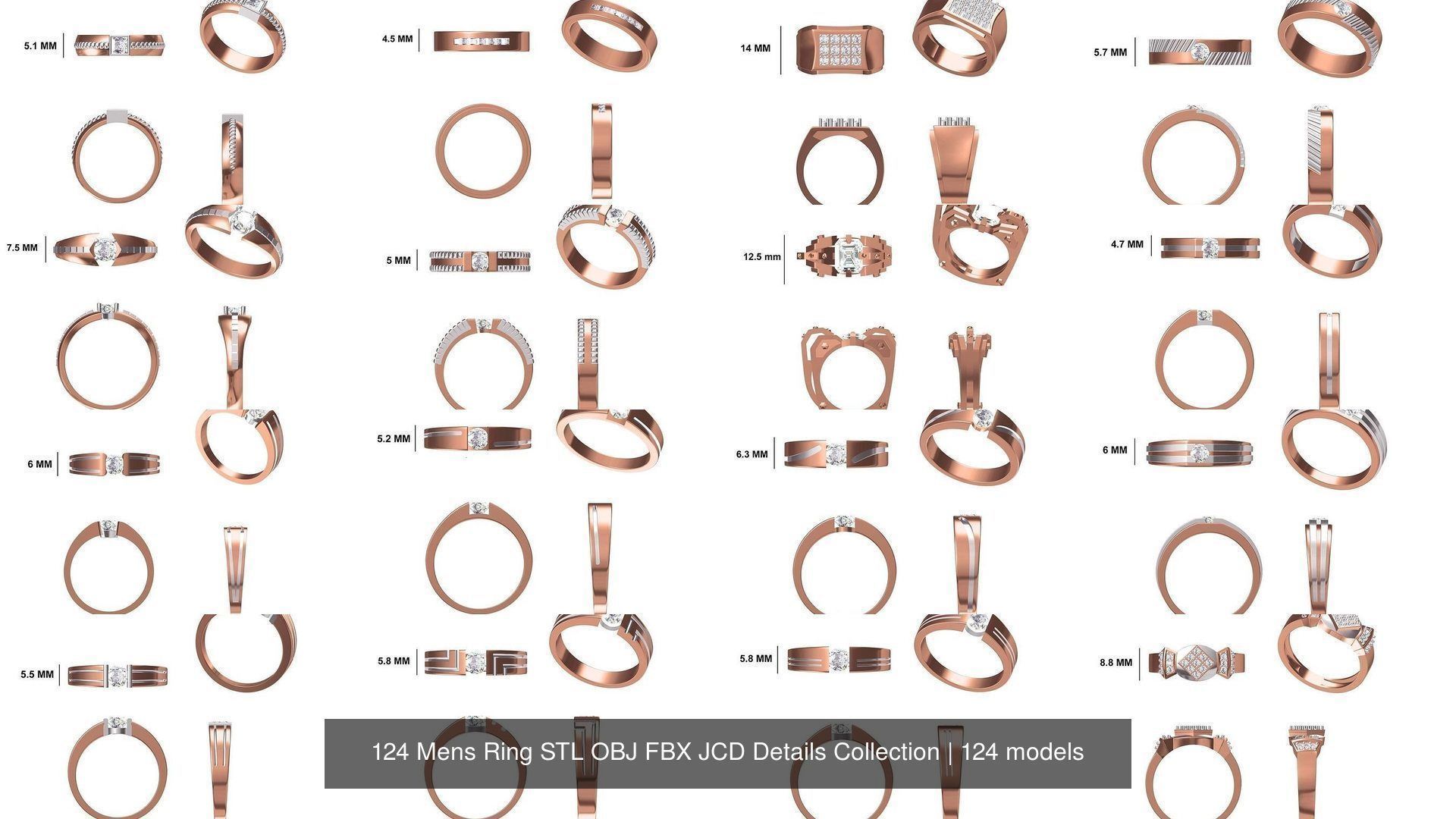124 Mens Ring STL OBJ FBX JCD Details Collection _8