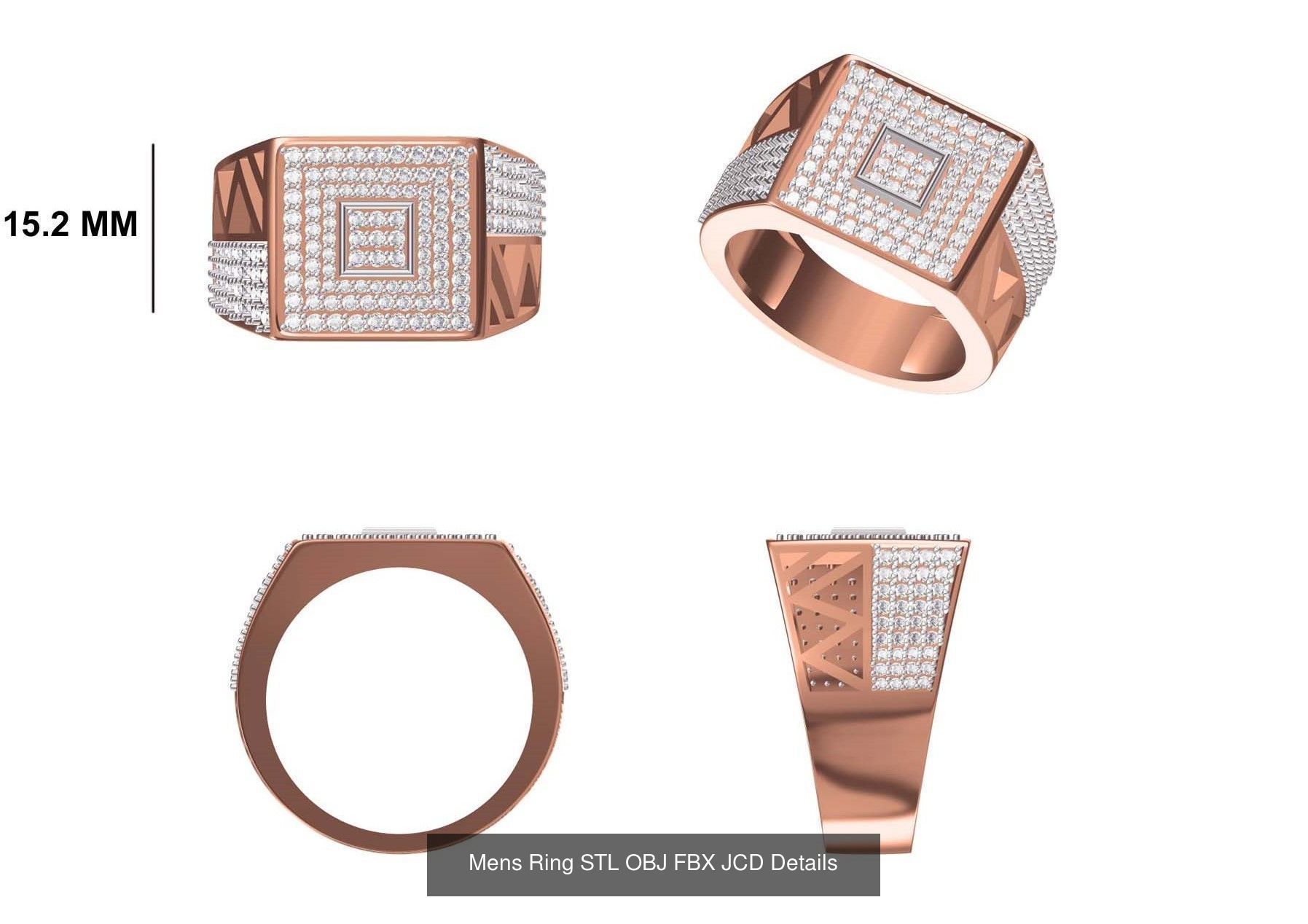 124 Mens Ring STL OBJ FBX JCD Details Collection _130