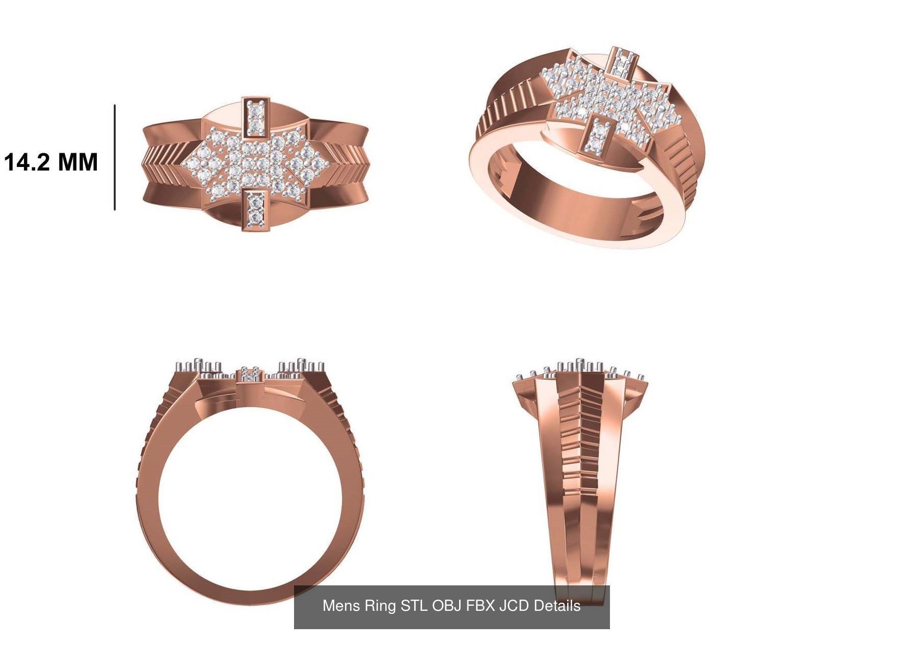 124 Mens Ring STL OBJ FBX JCD Details Collection _98