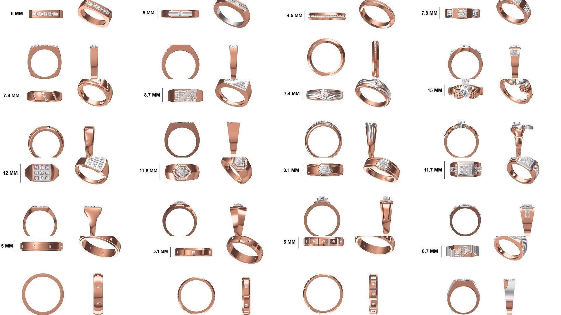 124 Mens Ring STL OBJ FBX JCD Details Collection _3