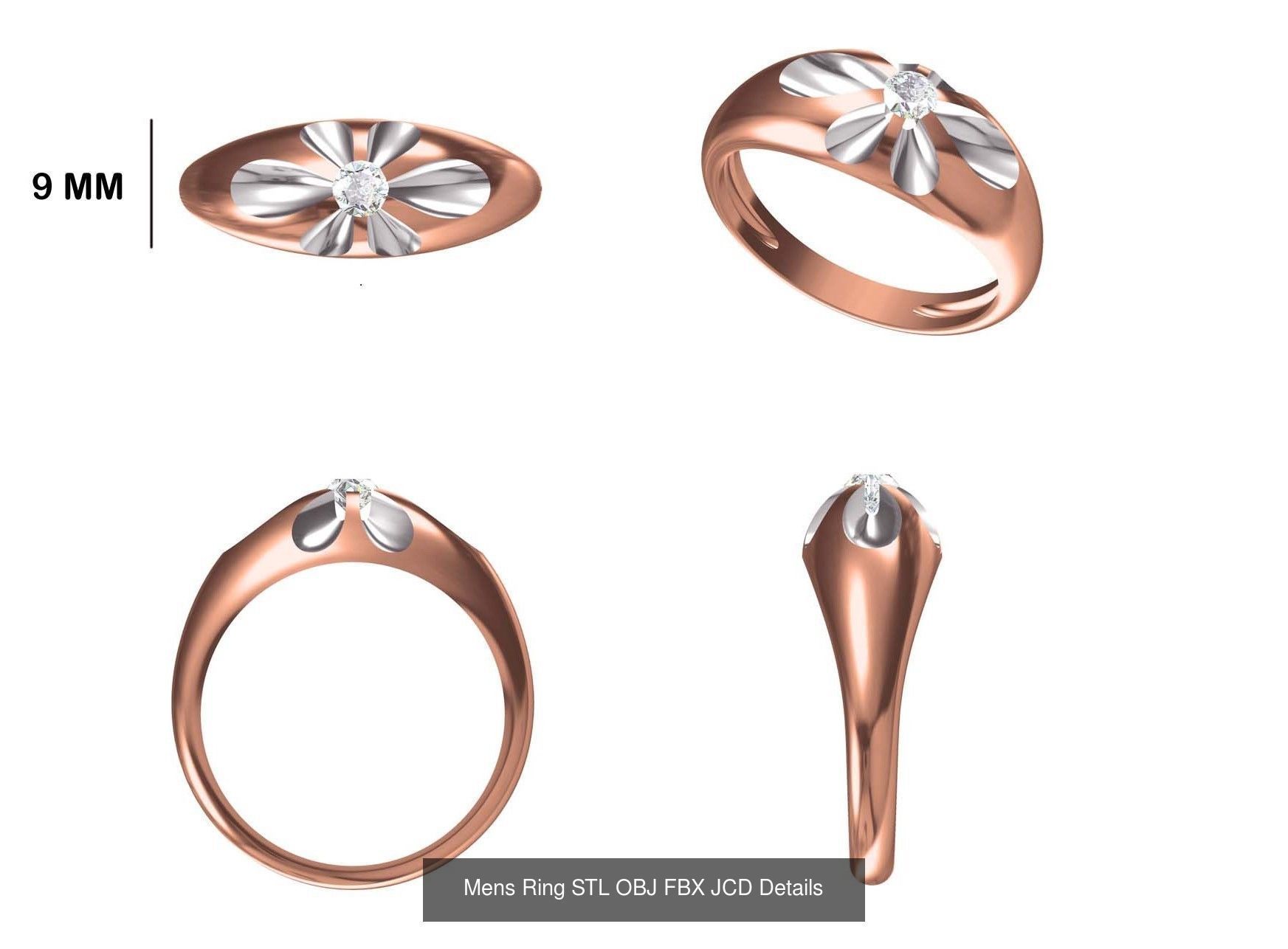 124 Mens Ring STL OBJ FBX JCD Details Collection _33