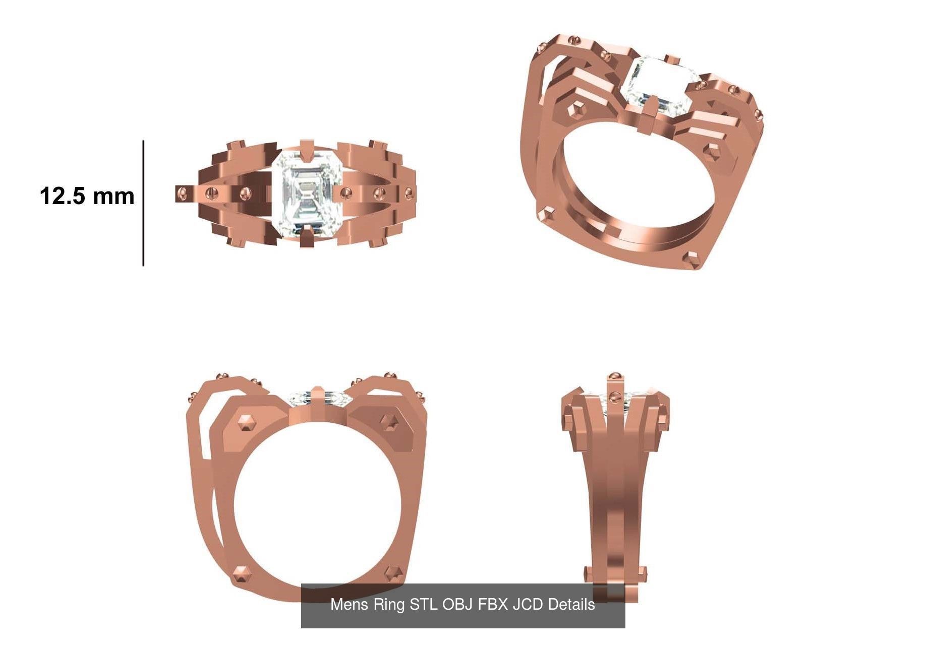 124 Mens Ring STL OBJ FBX JCD Details Collection _85