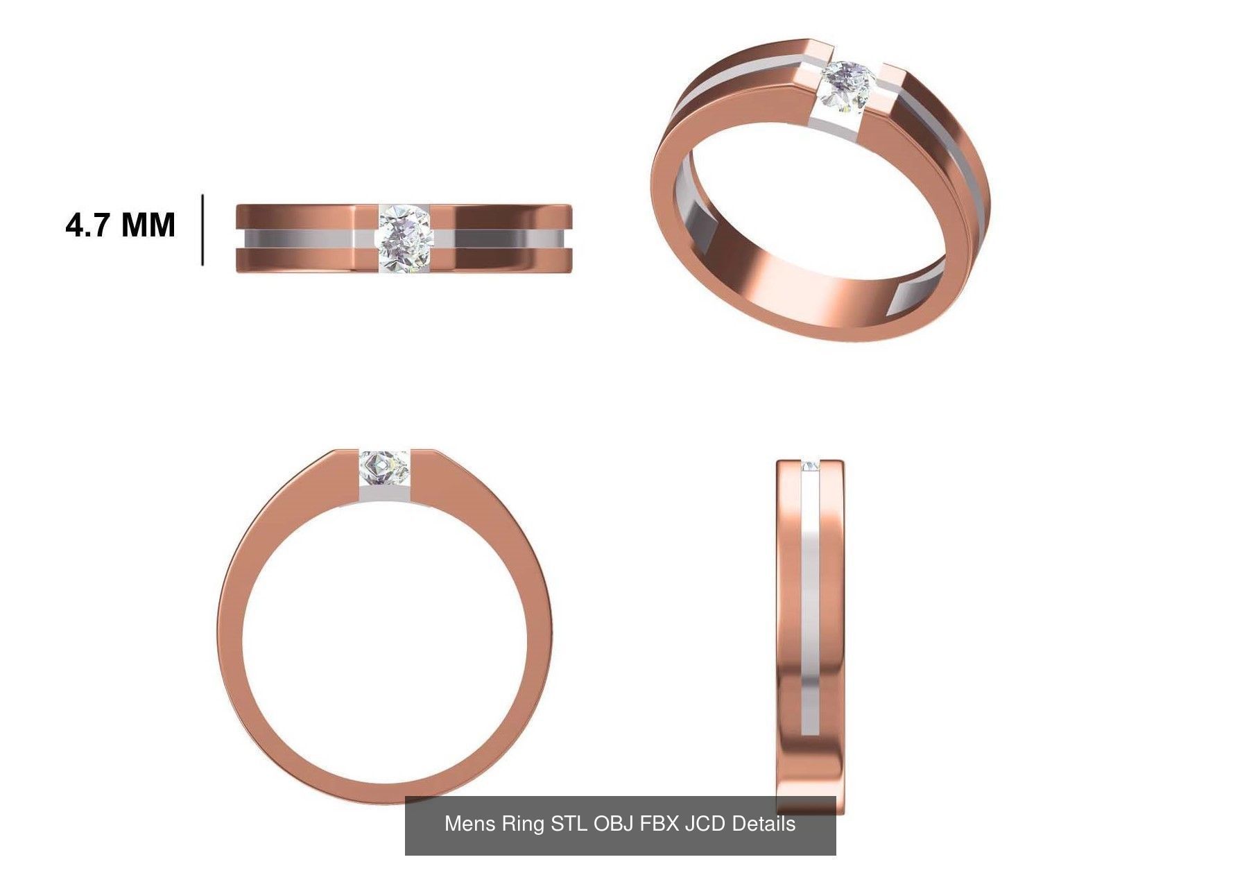 124 Mens Ring STL OBJ FBX JCD Details Collection _86