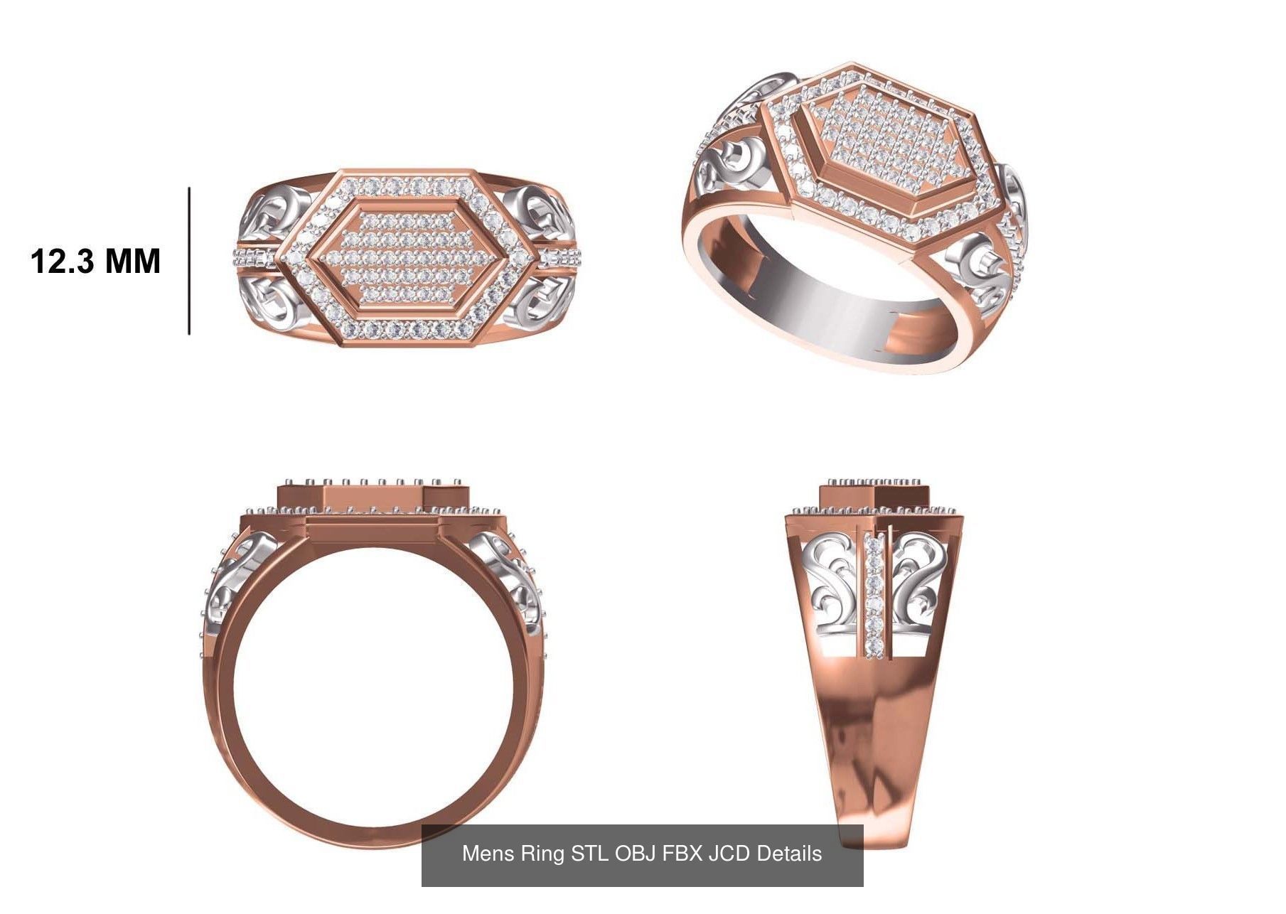 124 Mens Ring STL OBJ FBX JCD Details Collection _135