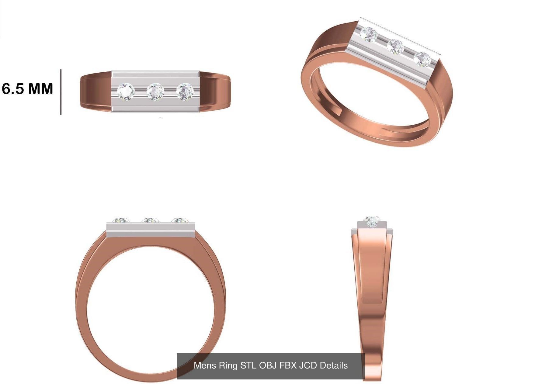 124 Mens Ring STL OBJ FBX JCD Details Collection _30