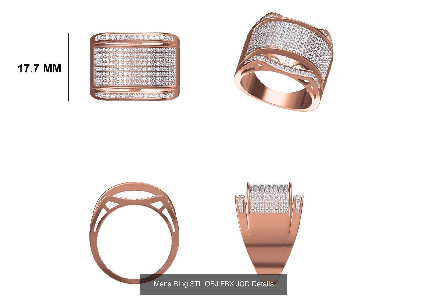 124 Mens Ring STL OBJ FBX JCD Details Collection _77