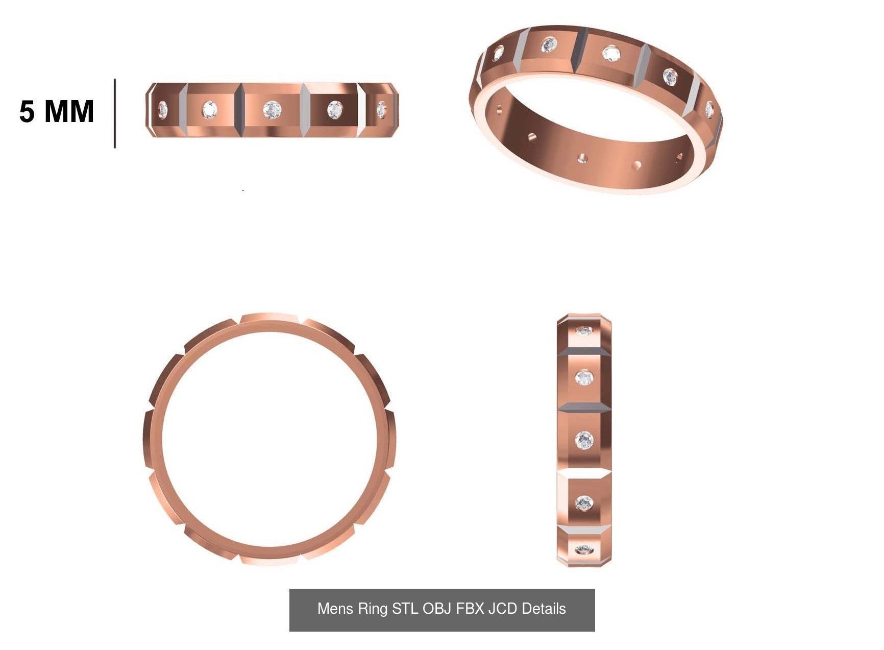 124 Mens Ring STL OBJ FBX JCD Details Collection _61