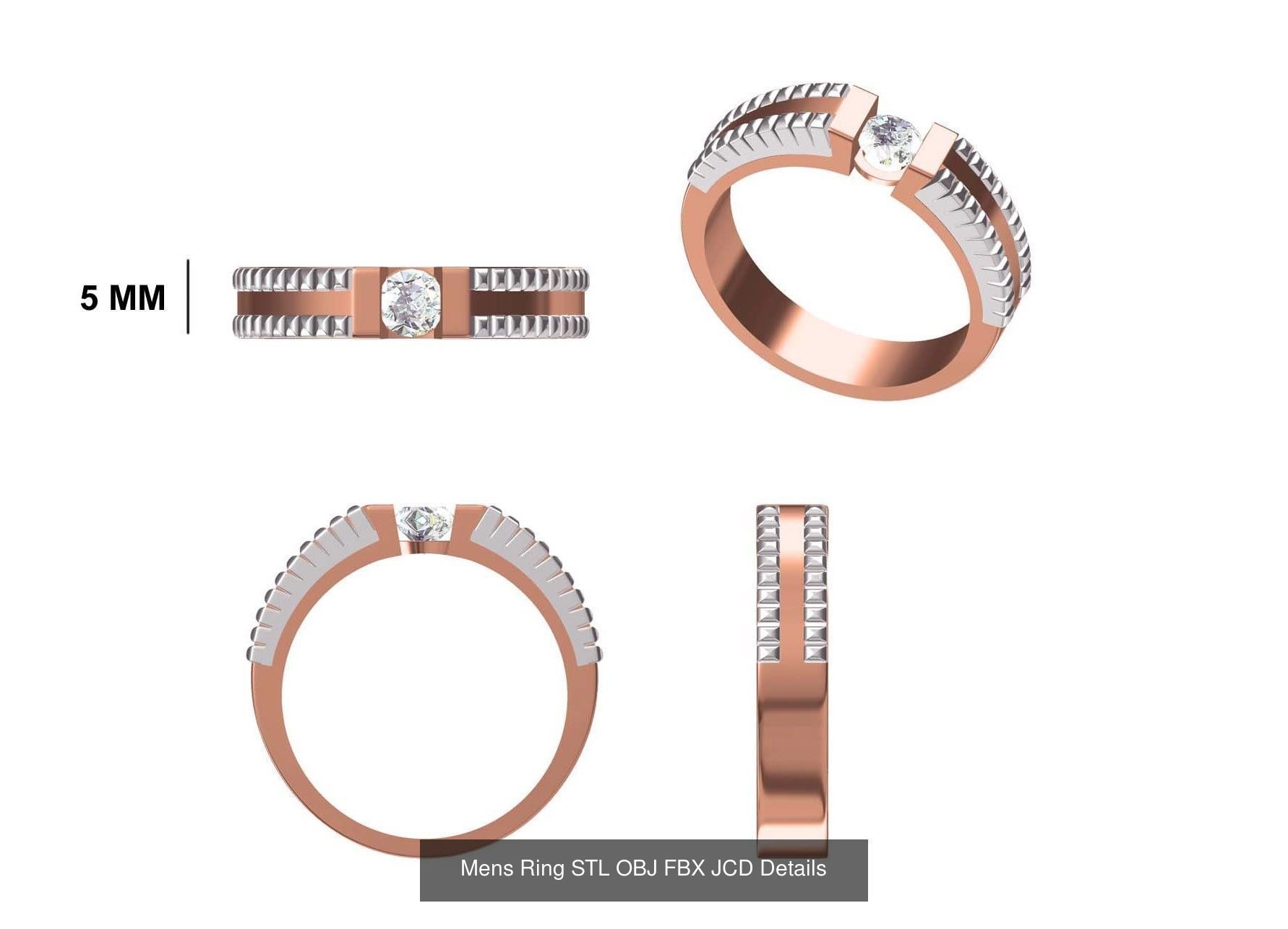 124 Mens Ring STL OBJ FBX JCD Details Collection _84