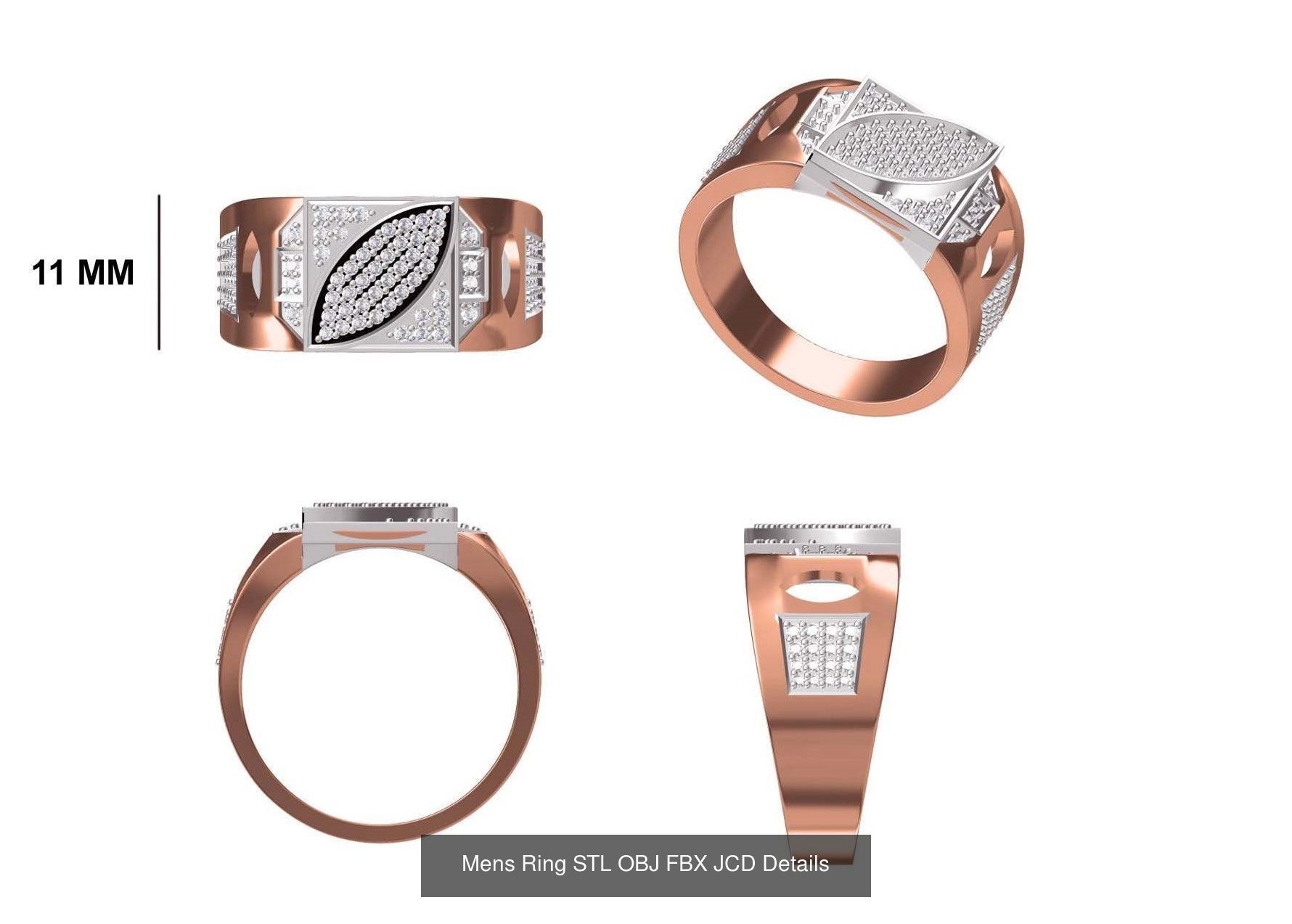 124 Mens Ring STL OBJ FBX JCD Details Collection _131