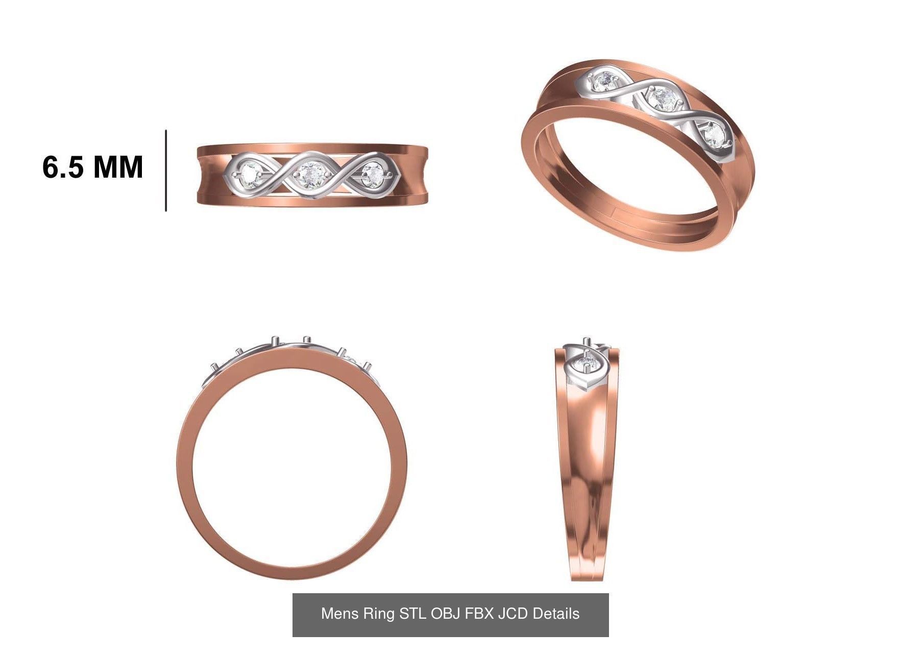 124 Mens Ring STL OBJ FBX JCD Details Collection _39