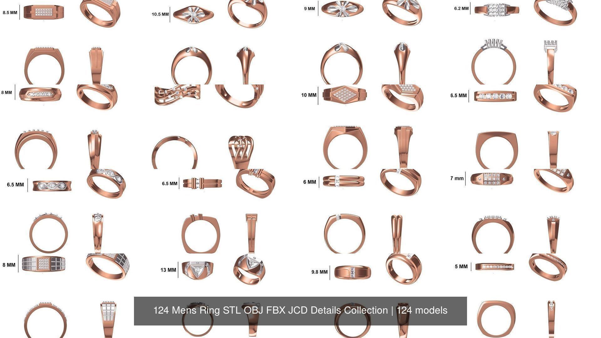 124 Mens Ring STL OBJ FBX JCD Details Collection _2