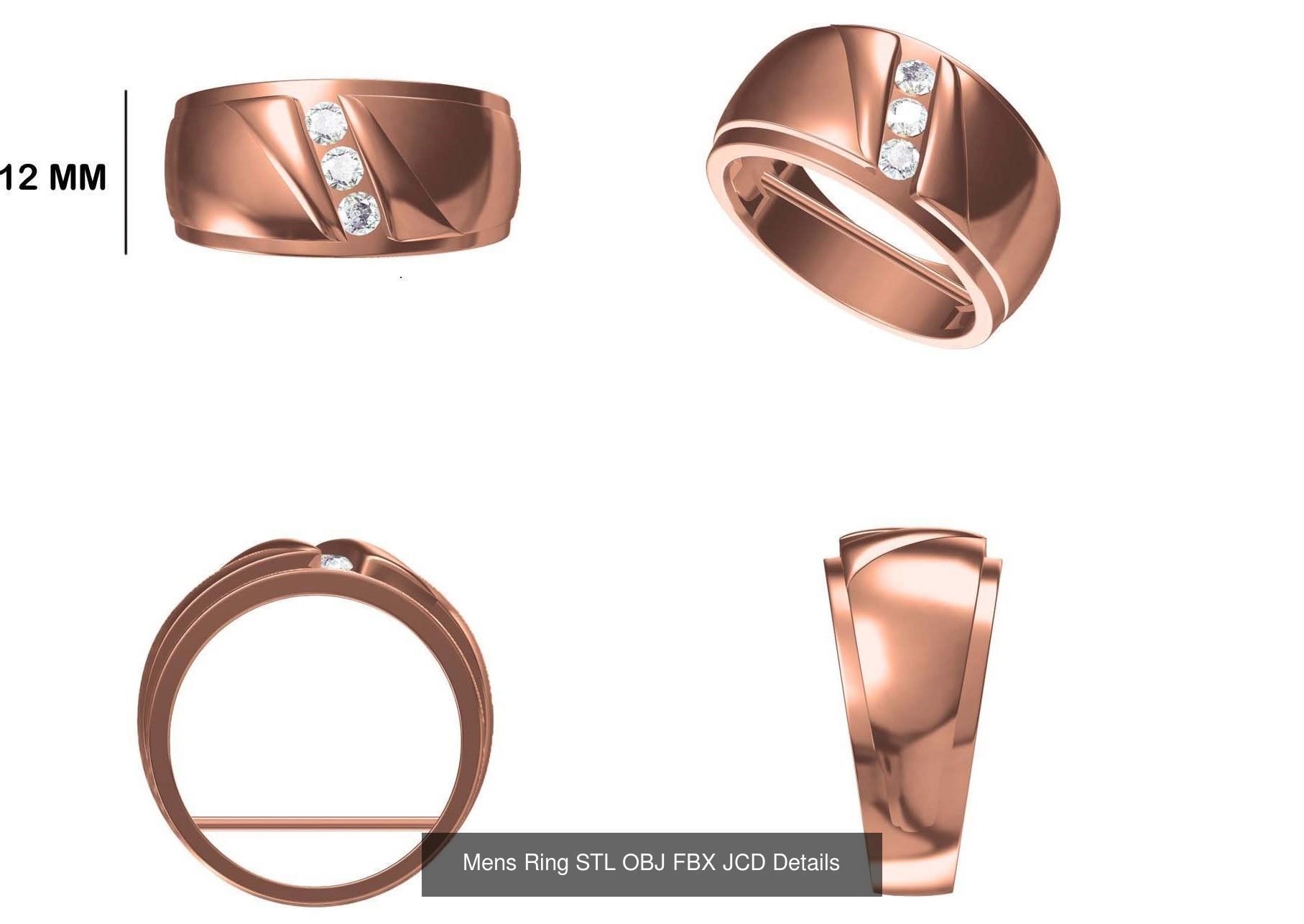 124 Mens Ring STL OBJ FBX JCD Details Collection _17