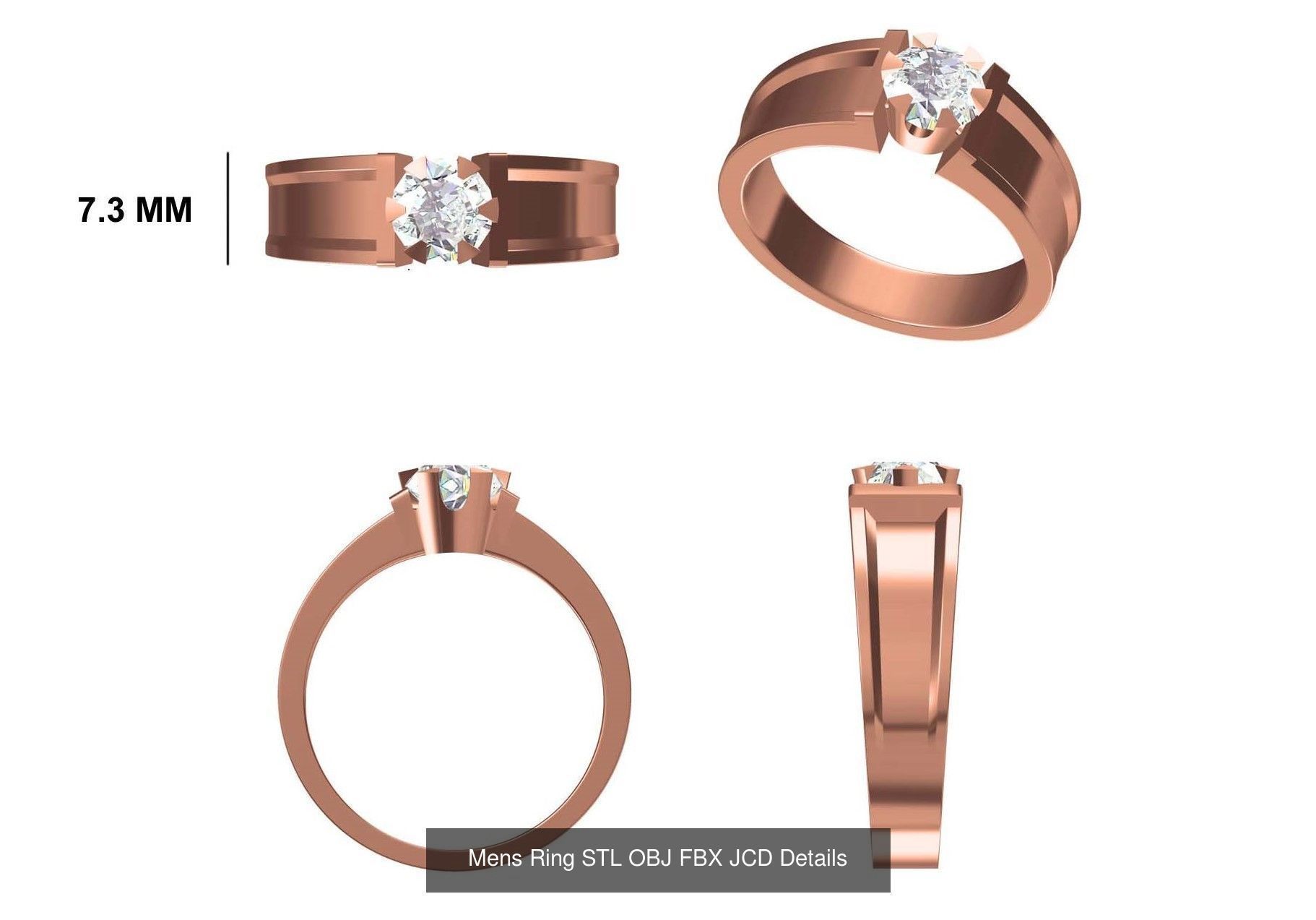 124 Mens Ring STL OBJ FBX JCD Details Collection _121