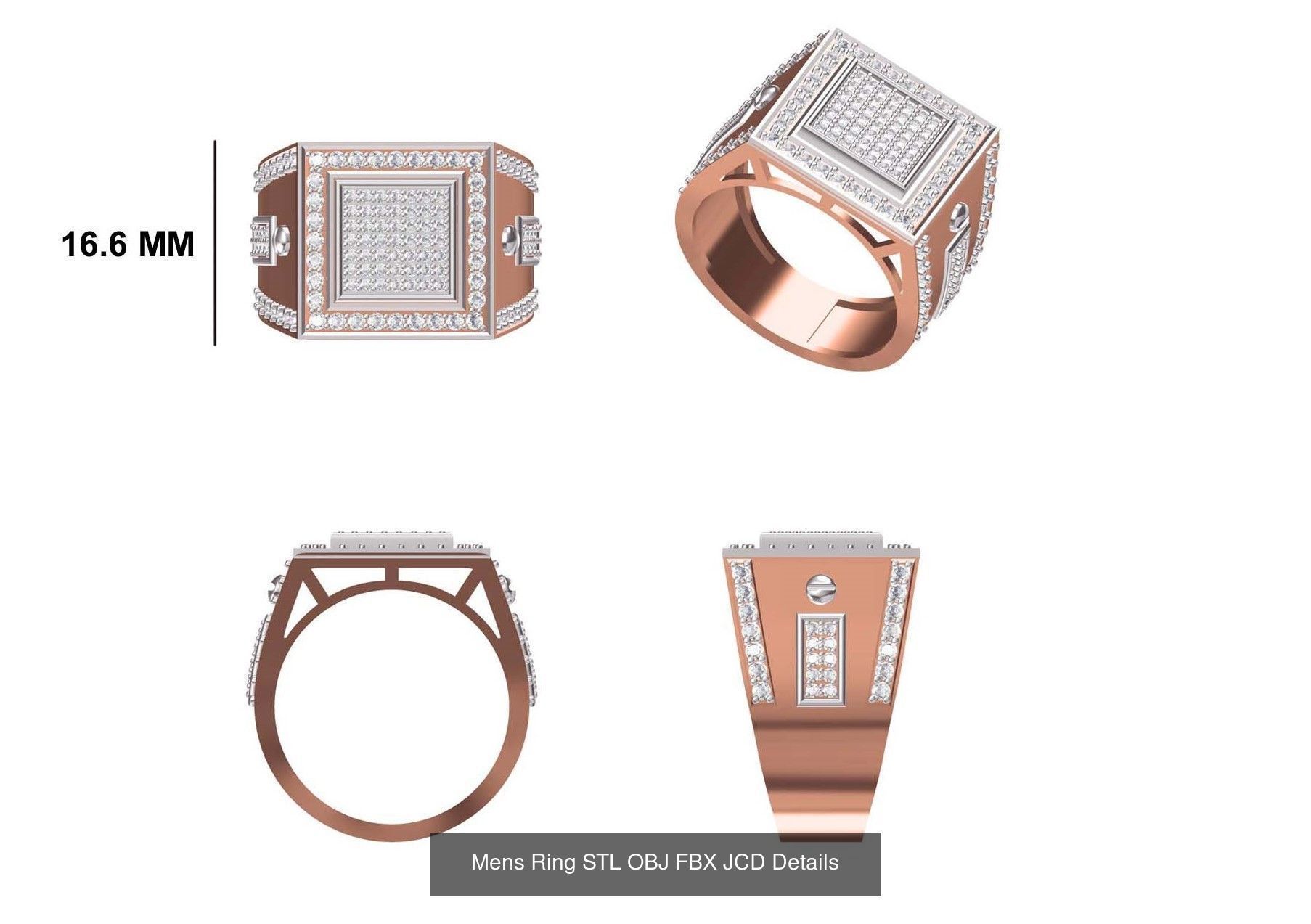 124 Mens Ring STL OBJ FBX JCD Details Collection _133