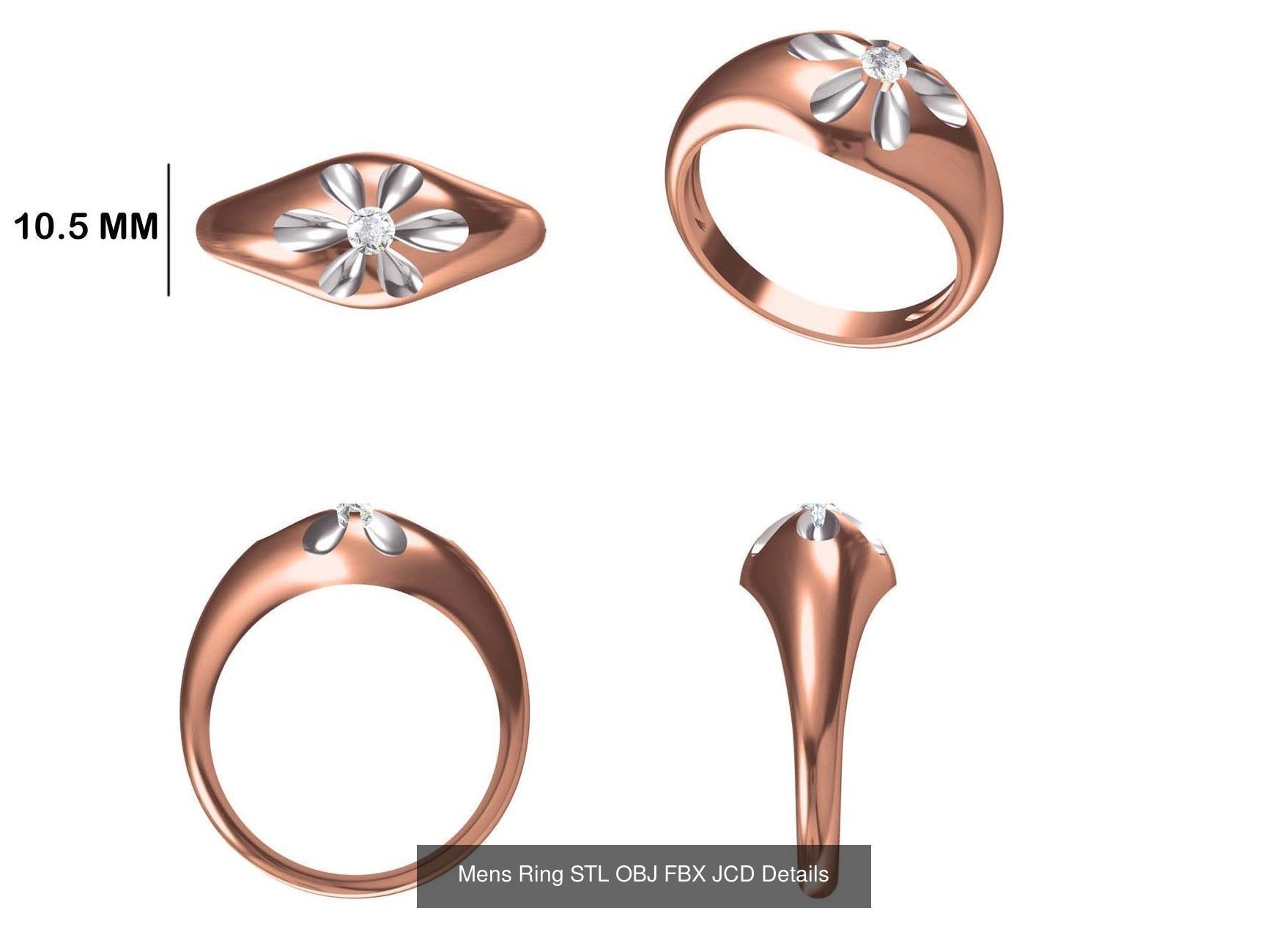 124 Mens Ring STL OBJ FBX JCD Details Collection _32