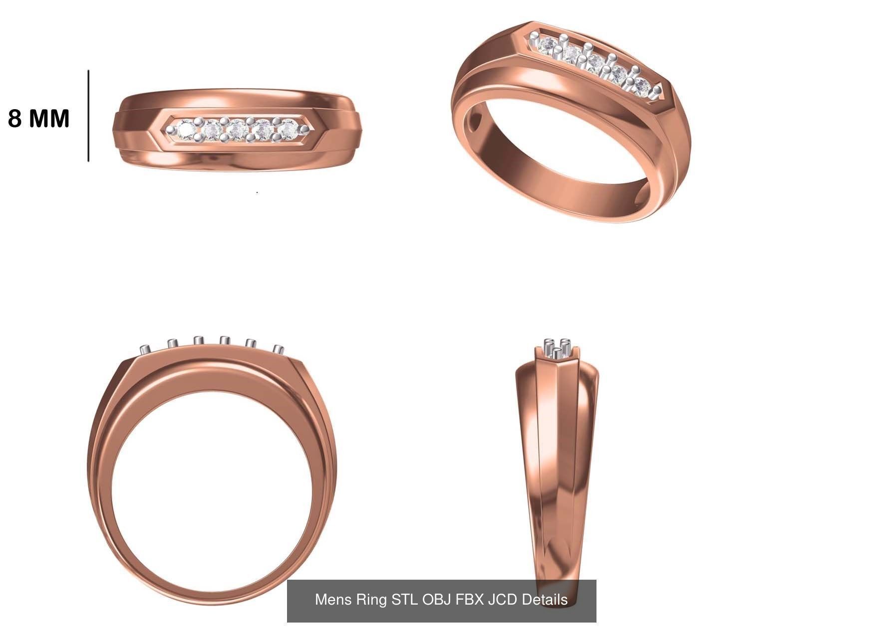 124 Mens Ring STL OBJ FBX JCD Details Collection _35