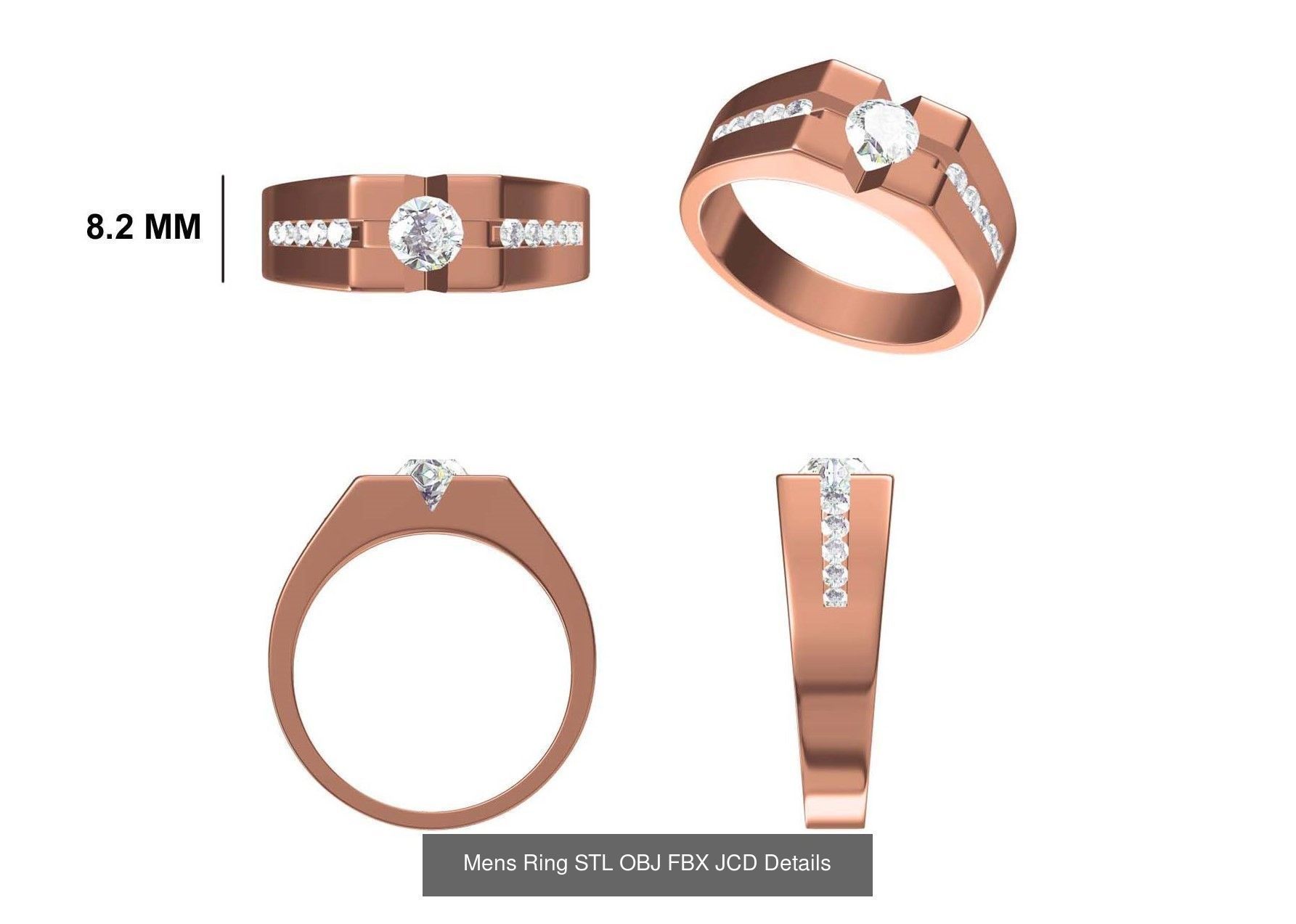 124 Mens Ring STL OBJ FBX JCD Details Collection _129