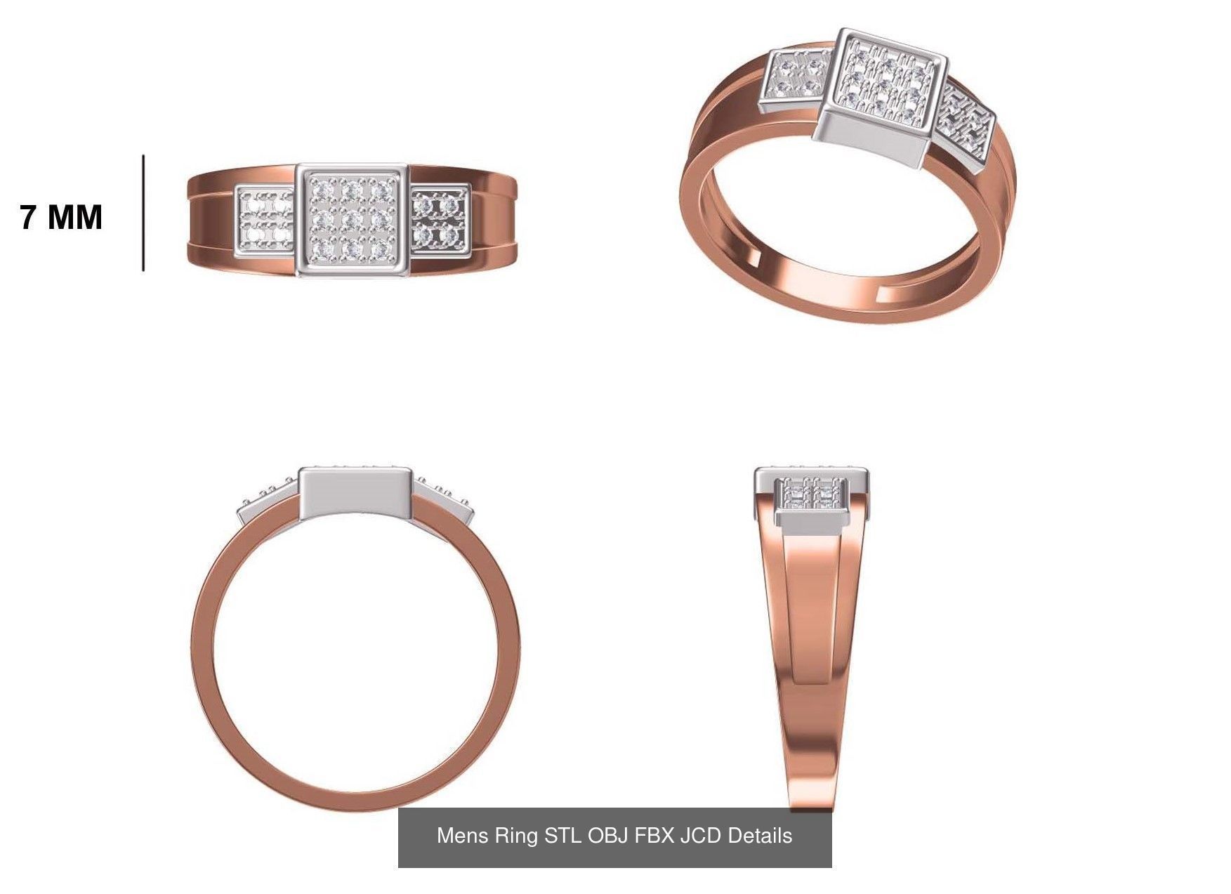 124 Mens Ring STL OBJ FBX JCD Details Collection _74