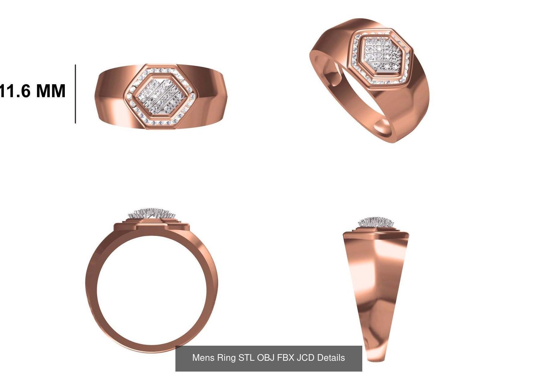 124 Mens Ring STL OBJ FBX JCD Details Collection _56