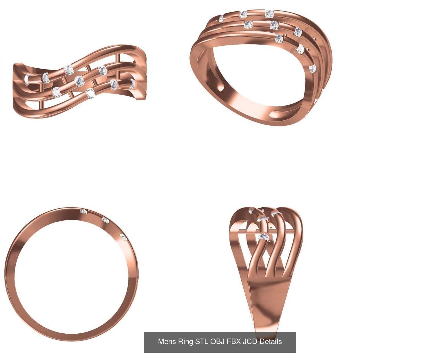 124 Mens Ring STL OBJ FBX JCD Details Collection _36