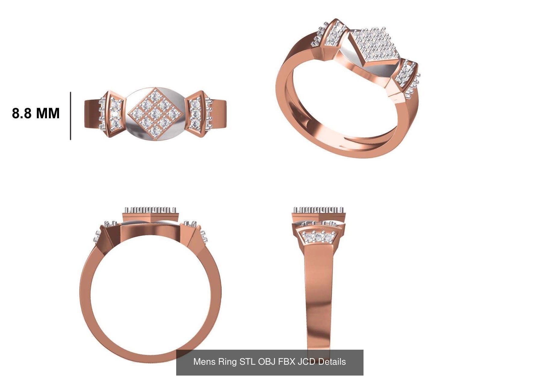 124 Mens Ring STL OBJ FBX JCD Details Collection _94